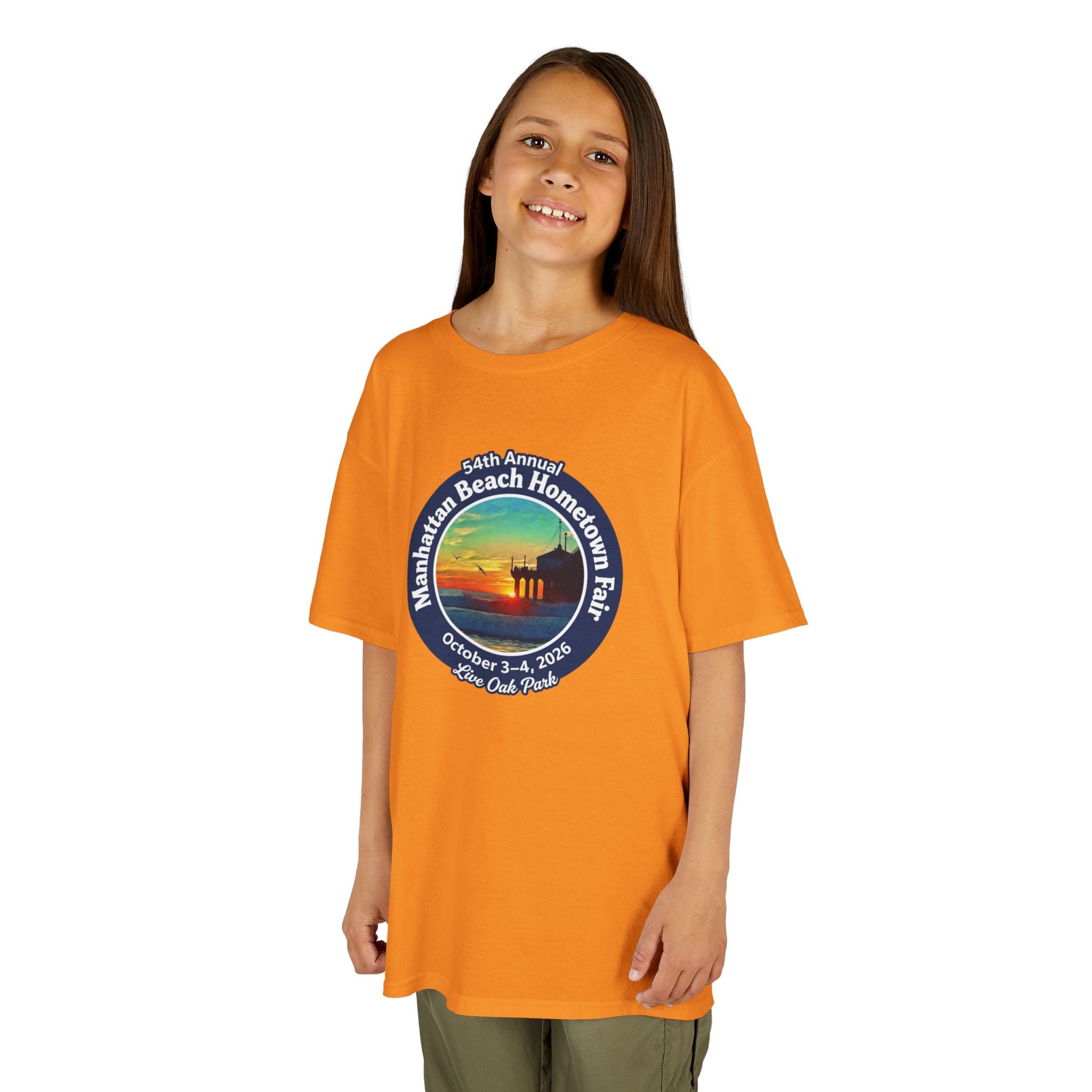 Kids Tee — Manhattan Beach Hometown Fair 2026 Sunset Logo