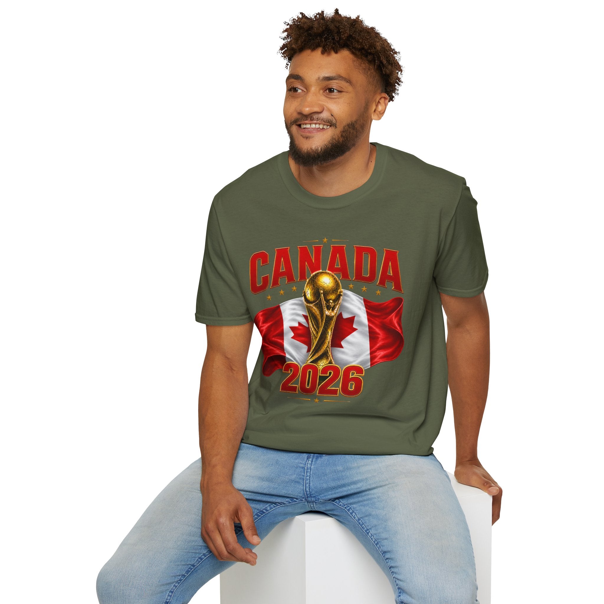Canada 2026 World Cup T-Shirt — Canadian Soccer Fan Tee with Trophy & Flag