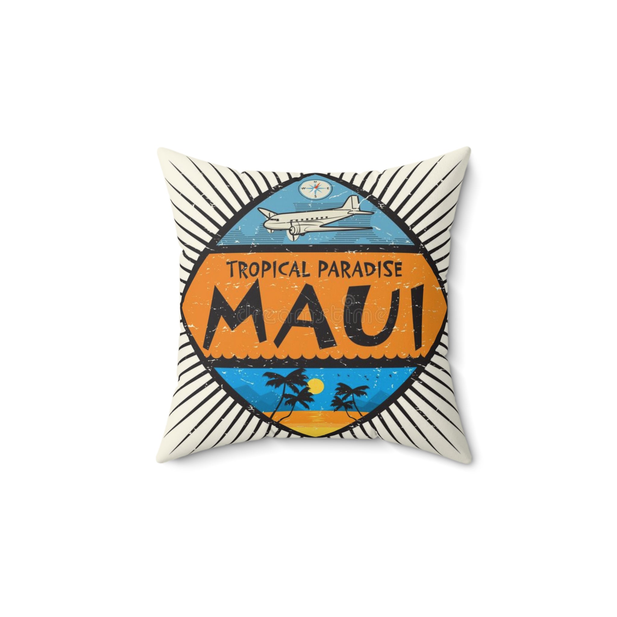MAUI HAWAII - Faux Suede Square Pillow