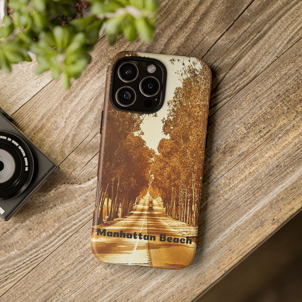 Phone Cases Manhattan Beach Rosecrans Ave Early 60's Tough Cases 90266 California, iPhone Samsung Google Pixel Protective Cover, Vintage