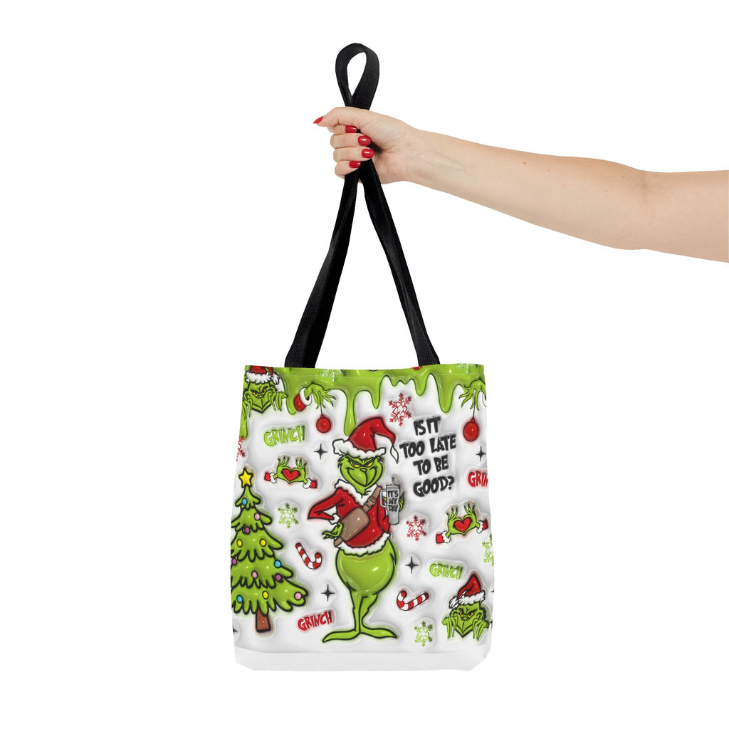 Christmas Tote Bag, Holiday Shopping Bag, Grinch Gift, Festive Reusable Bag, Cute Winter Accessory