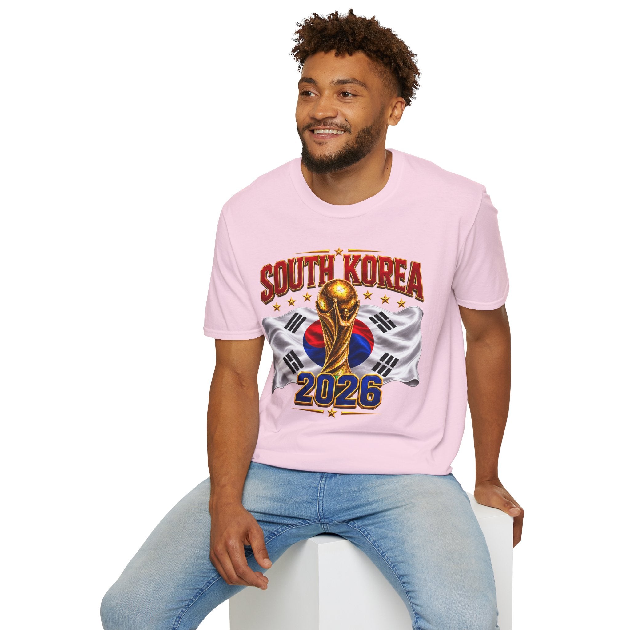 South Korea 2026 Soccer World Cup T-Shirt — Korean Flag & Trophy Football Fan Tee