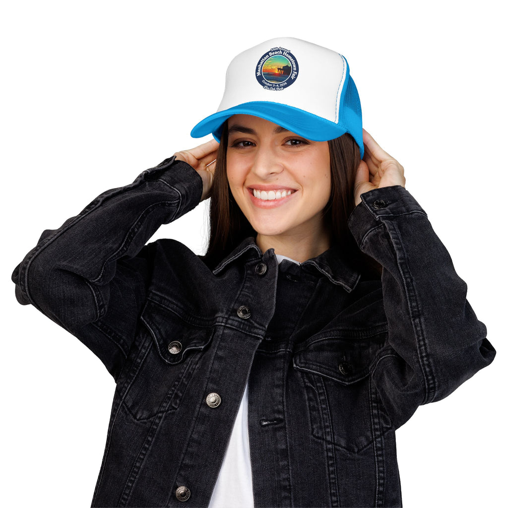 Trucker Hat — Manhattan Beach Hometown Fair Sunset Logo