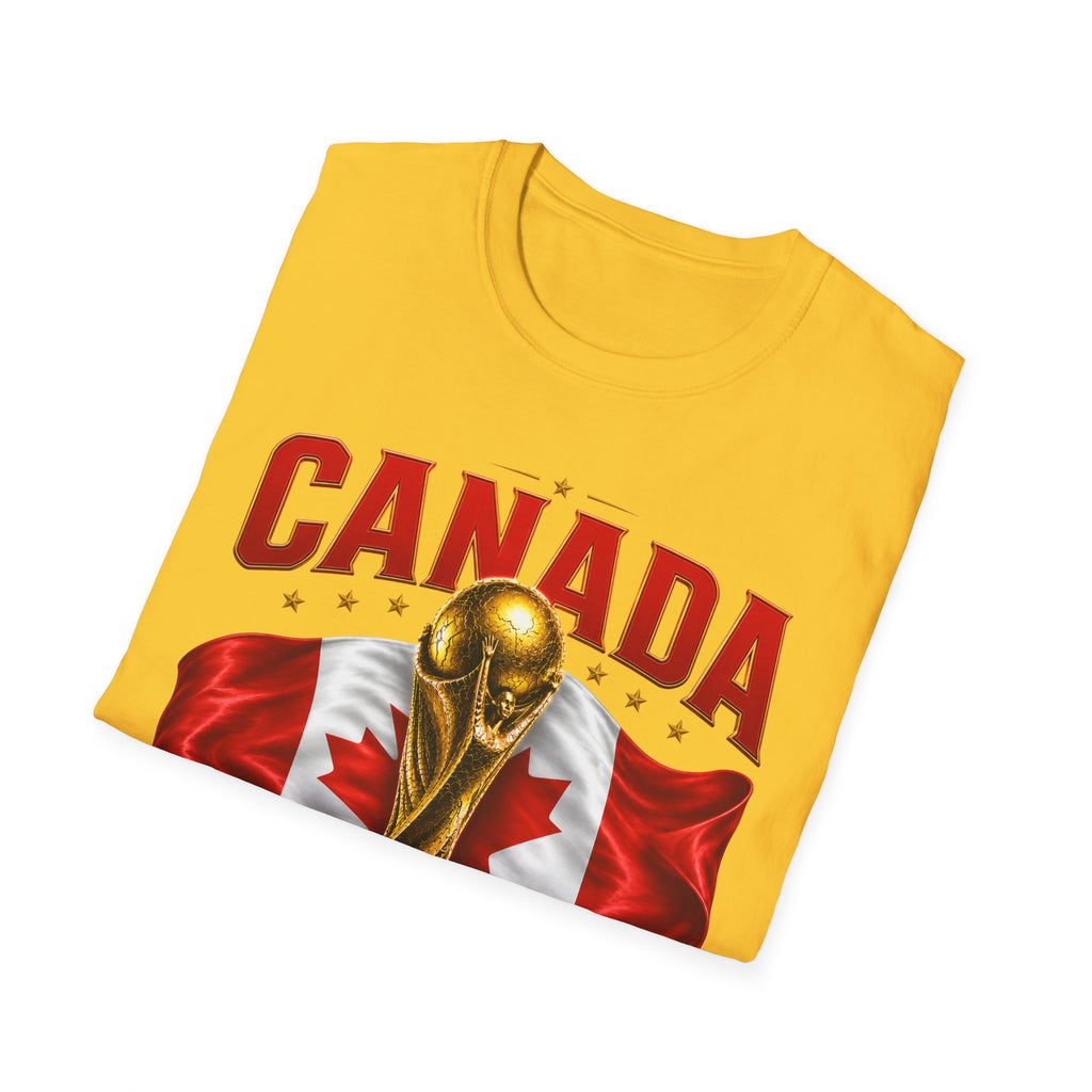 Canada 2026 World Cup T-Shirt — Canadian Soccer Fan Tee with Trophy & Flag