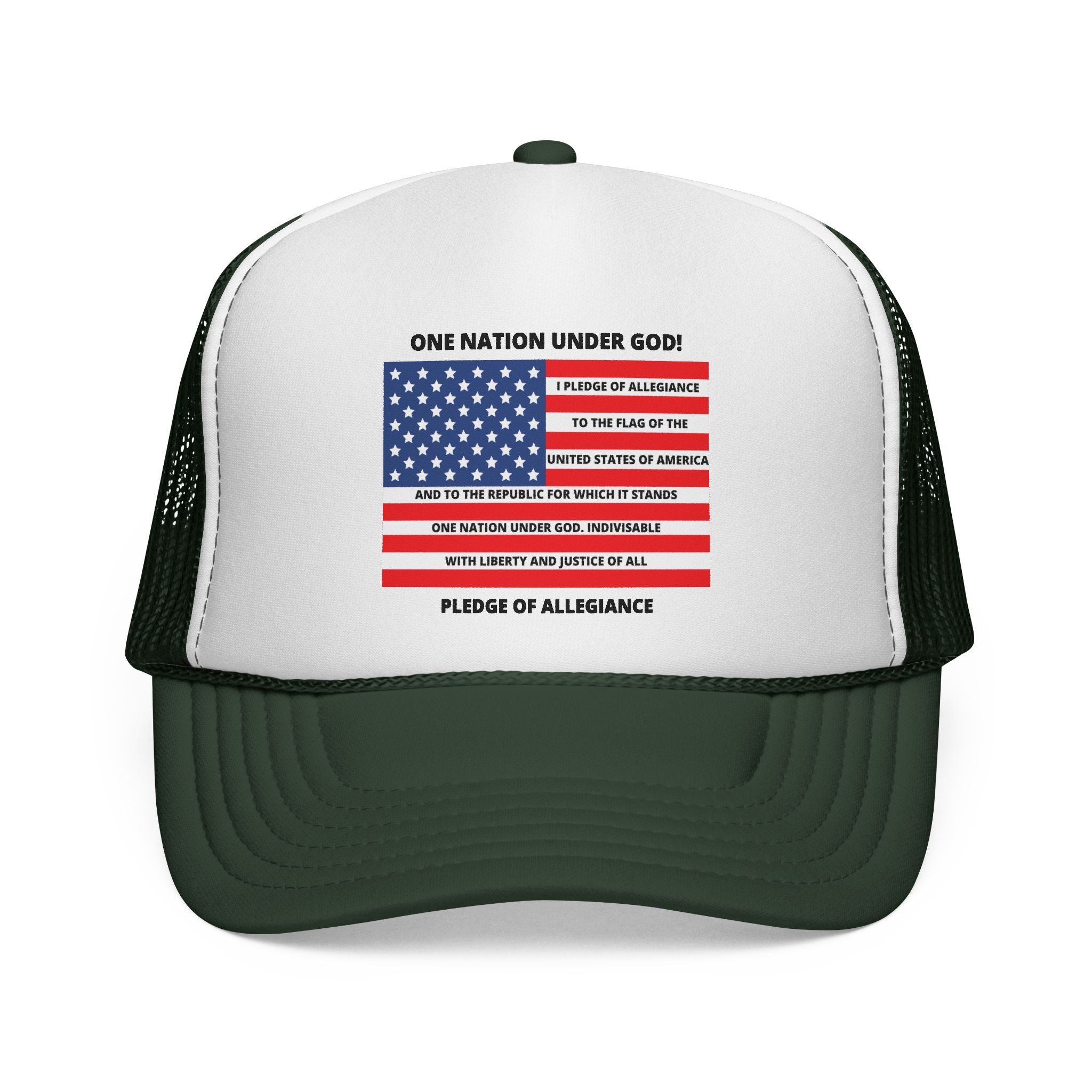 Pledge of Allegiance Trucker Cap — "One Nation Under GOD" Patriotic Hat