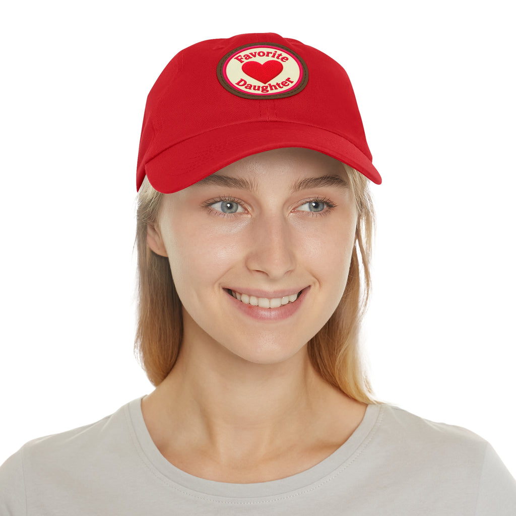 Mom and Daughter Hat — "Favorite Daughter" Leather Patch Cap