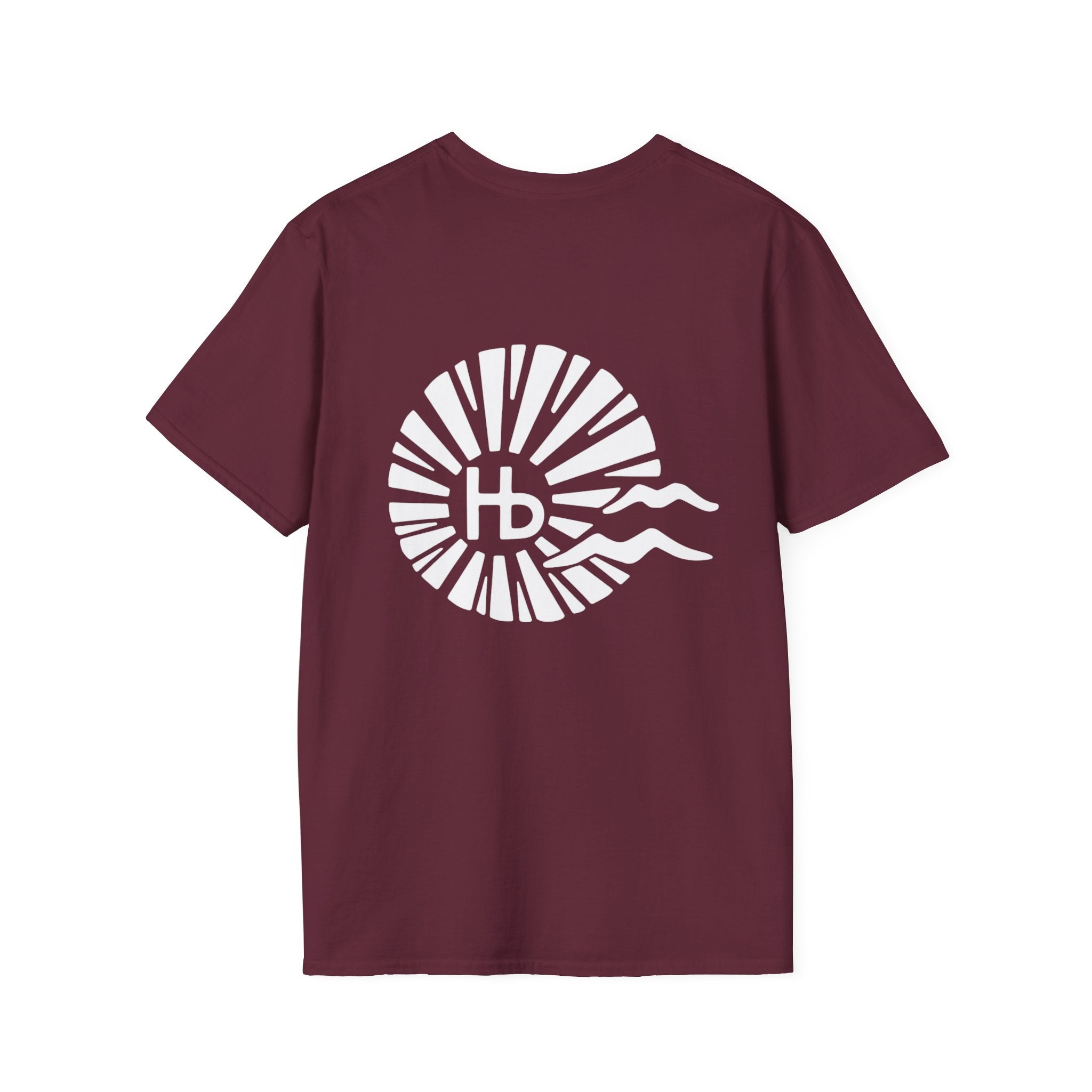 Hermosa Beach Sunburst Wave T-Shirt (printed front back neck) | Hb Minimal Logo Tee