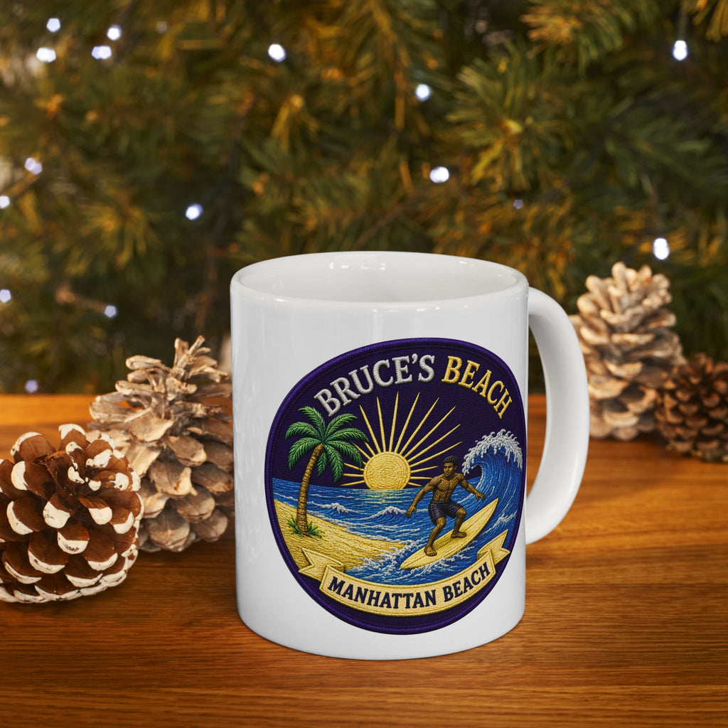 Bruce's Beach Ceramic Mug — Manhattan Beach California & Surf Design (11oz, 15oz)
