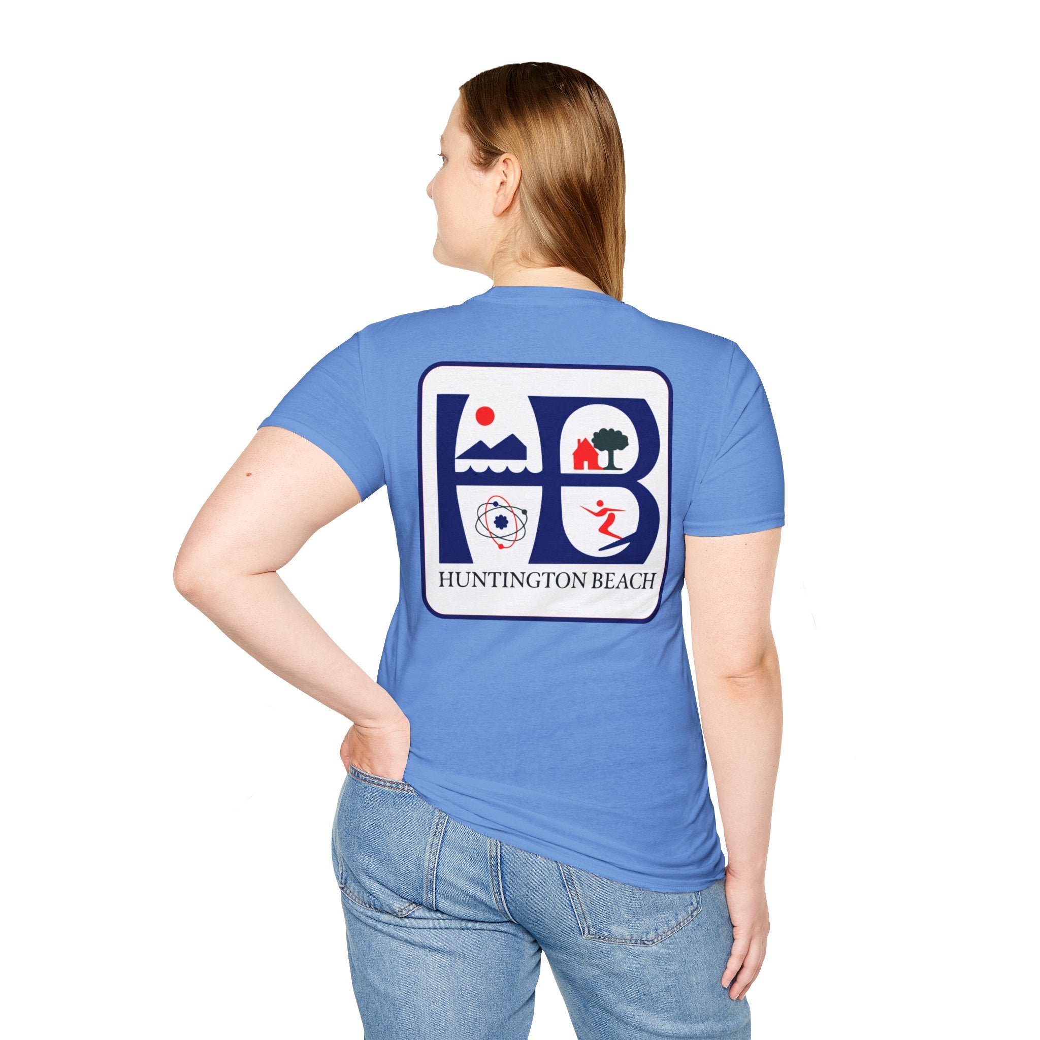 Huntington Beach Retro Logo T-Shirt — HB Surf & Sunset Tee (printed 3 side)