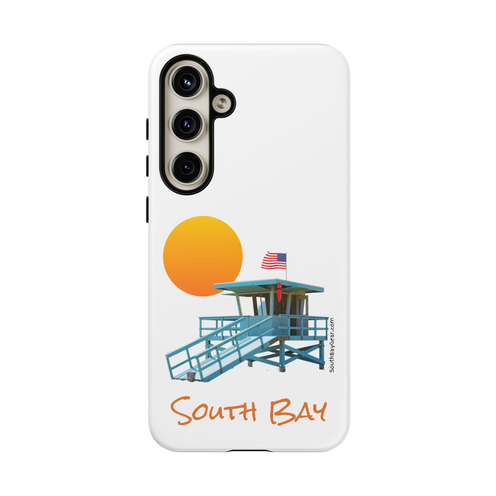 South Bay Lifeguard Stand with American Flag Tough Phone Cases