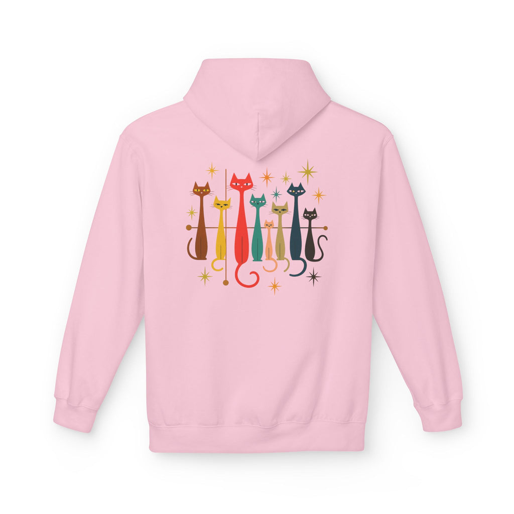Retro Long Cats hoodie | Colorful Cat Illustration (printed front and back)