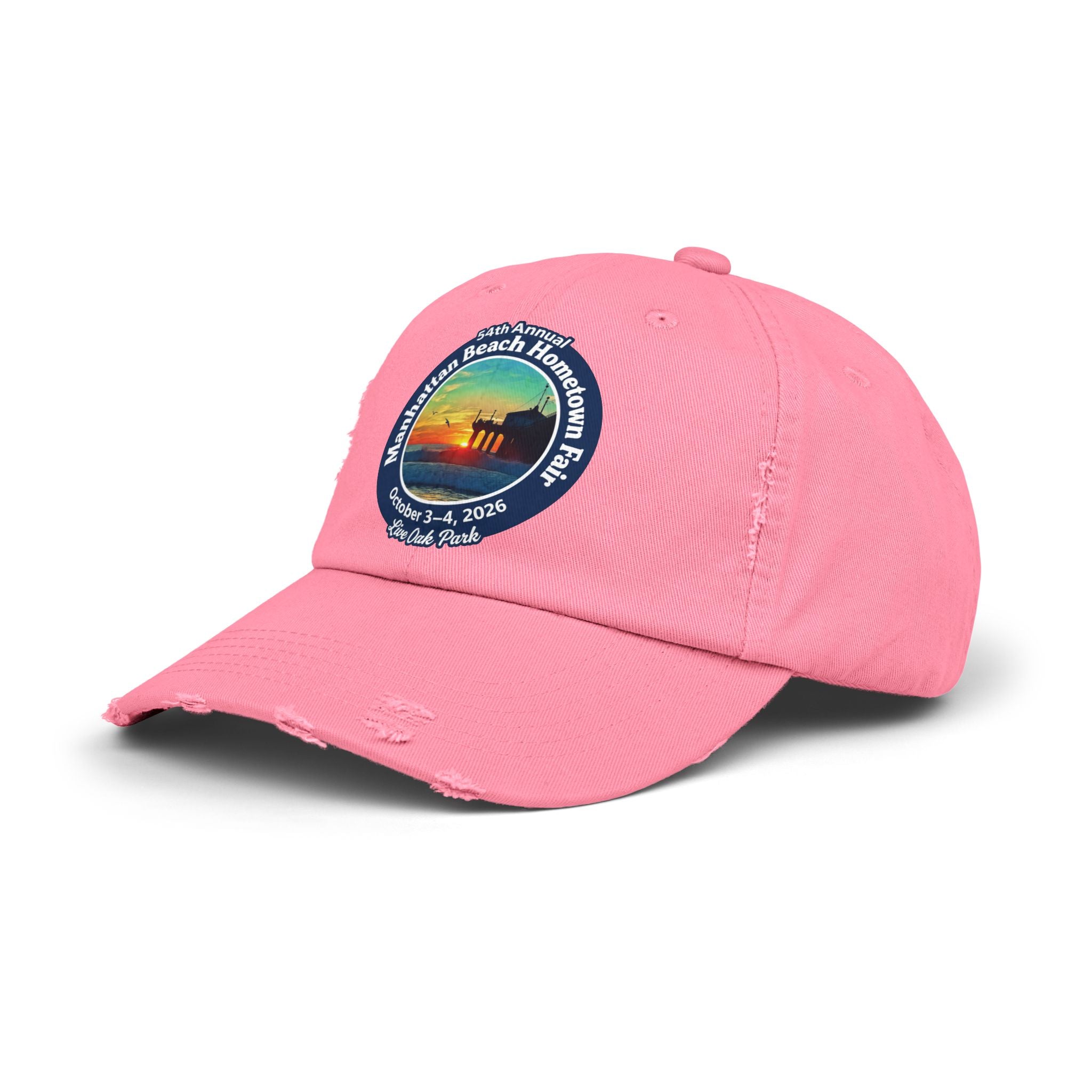 Distressed Baseball Cap - Manhattan Beach Hometown Fair 2026 Sunset Logo