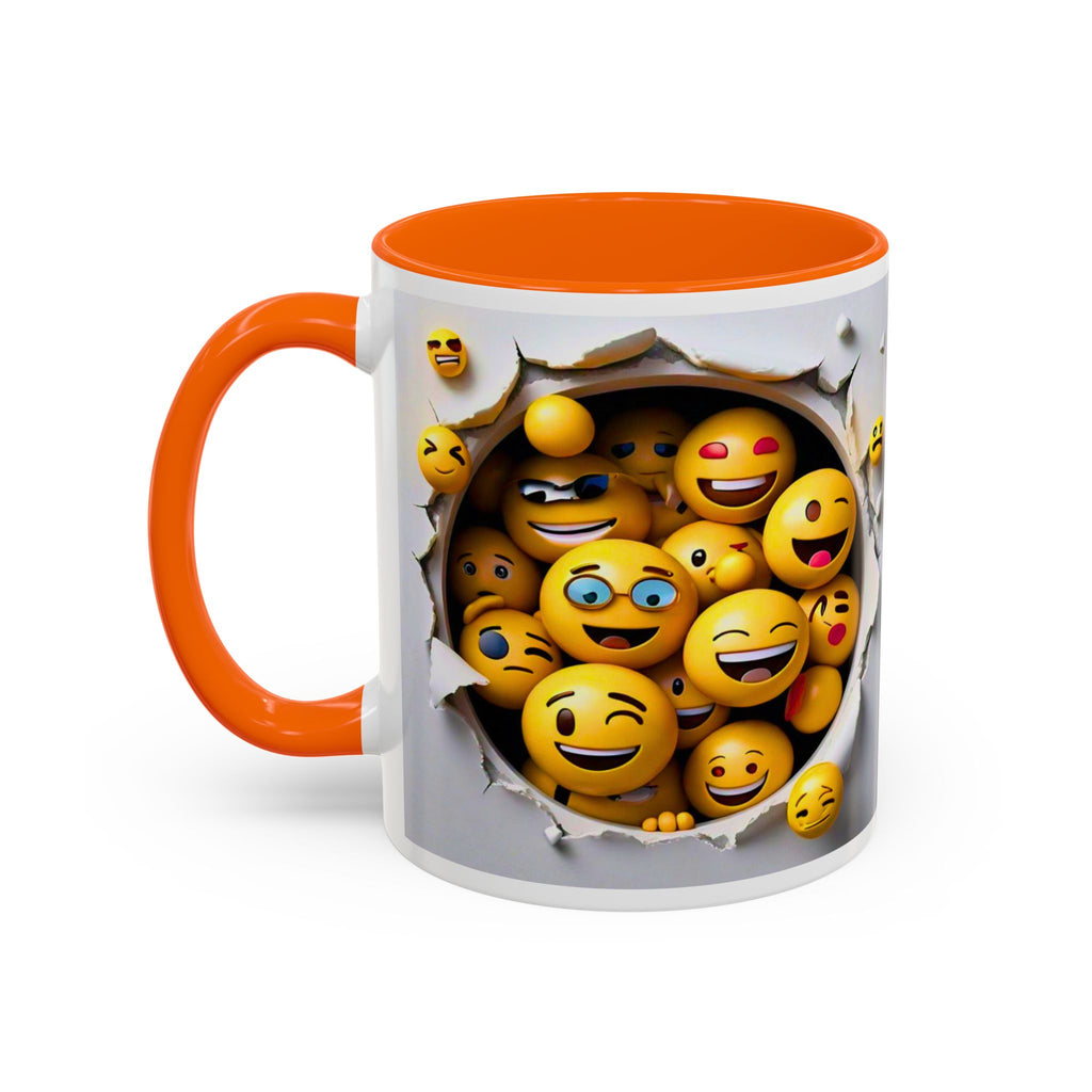 Emoji Explosion Coffee Mug | Accent Inner & Handle Color, 11oz 15oz