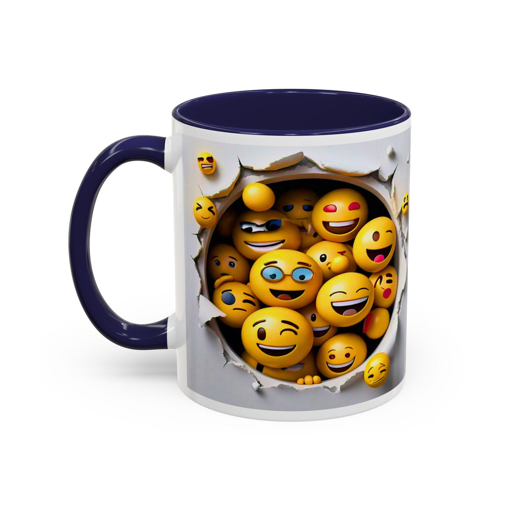 Emoji Explosion Coffee Mug | Accent Inner & Handle Color, 11oz 15oz