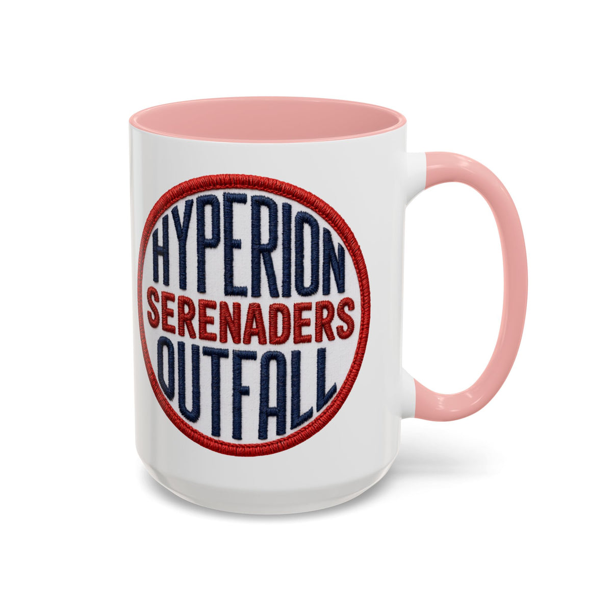Accent Coffee Mug — "Hyperion Serenaders Outfall" Retro Patch Ceramic Mug (11/15oz)