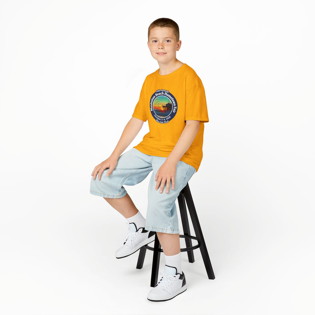 Kids Tee — Manhattan Beach Hometown Fair 2026 Sunset Logo