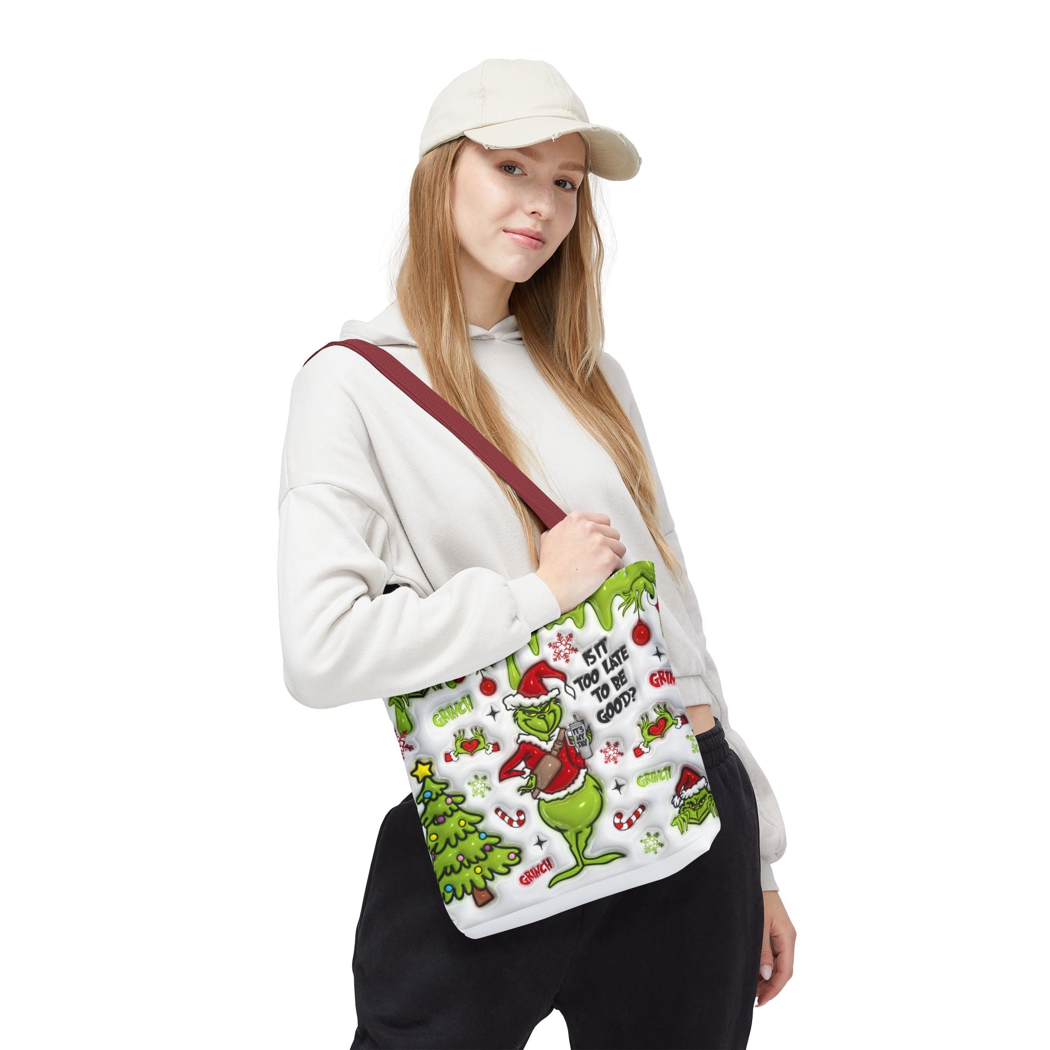 Christmas Tote Bag, Holiday Shopping Bag, Grinch Gift, Festive Reusable Bag, Cute Winter Accessory
