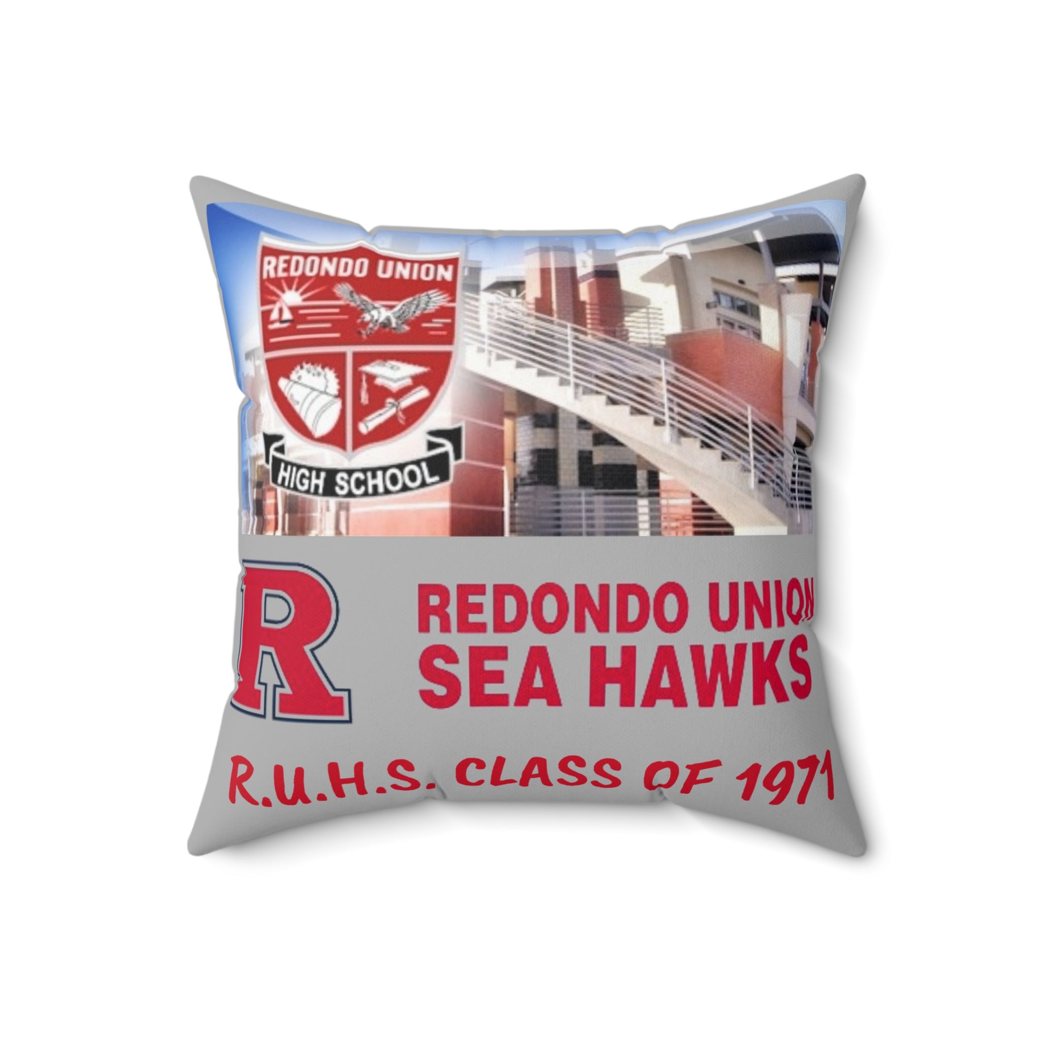 Redondo Beach Union High Class of 1971 - Spun Polyester Square Pillow