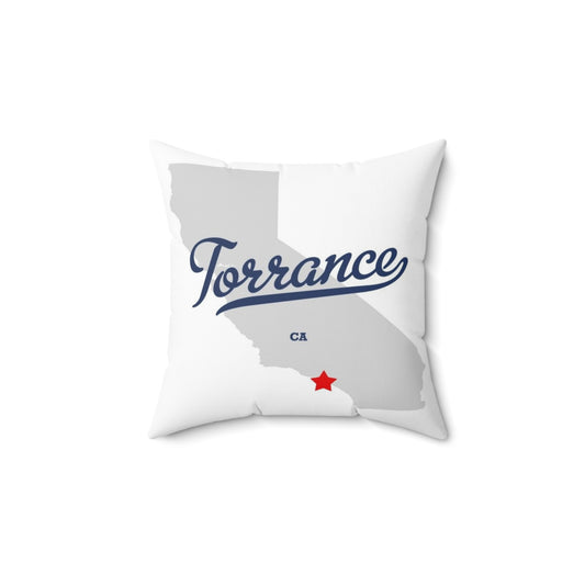 Torrance California Map - Faux Suede Square Pillow