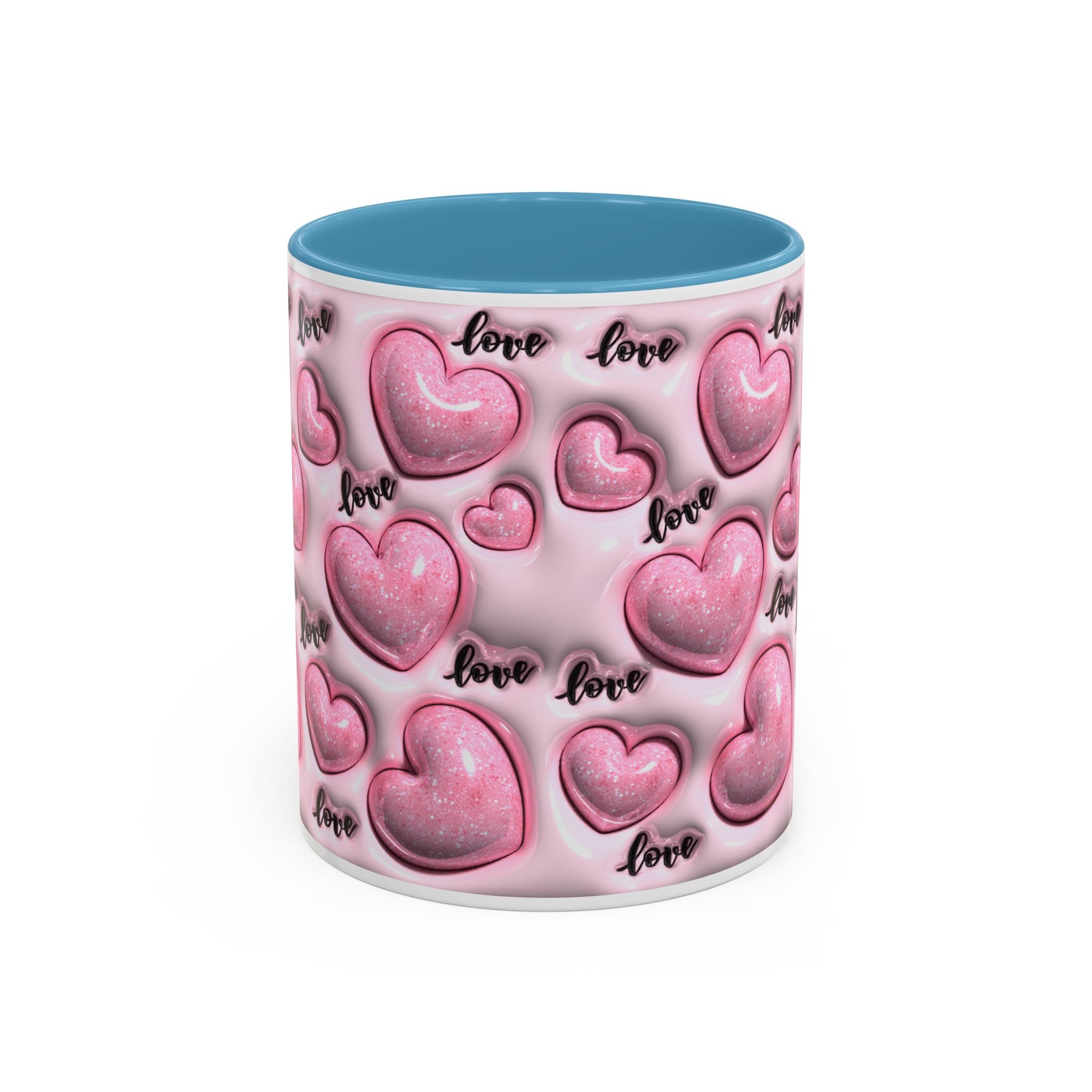 Pink Heart Pattern love Mug | Accent Coffee Mug 11oz 15oz