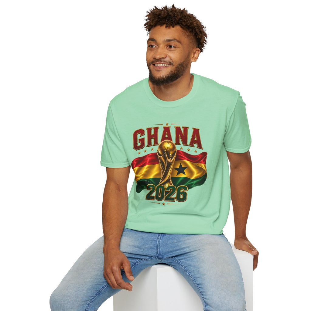 Ghana 2026 World Cup T-Shirt — Flag & Trophy Football Fan Tee