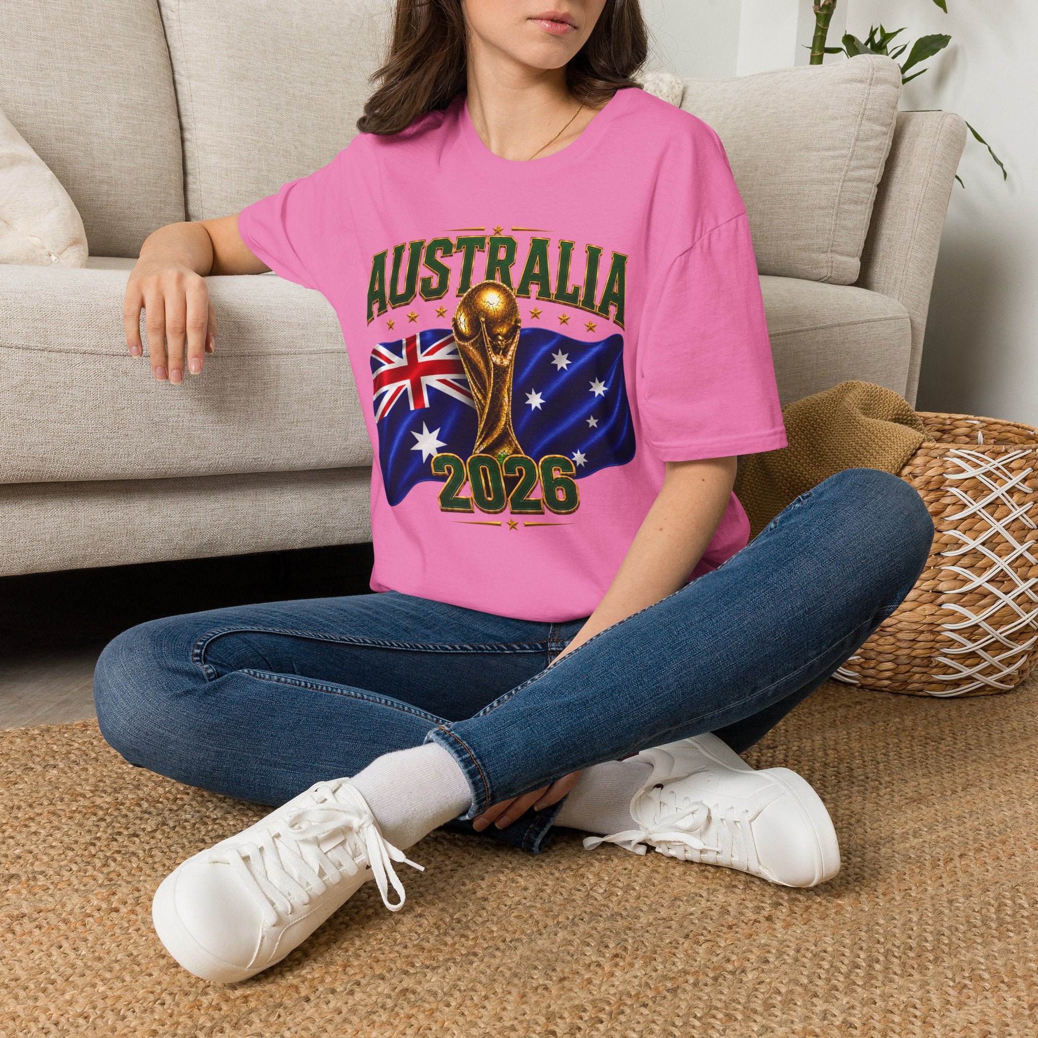 Australia 2026 Soccer World Cup T-Shirt — Aussie Flag & Trophy Design