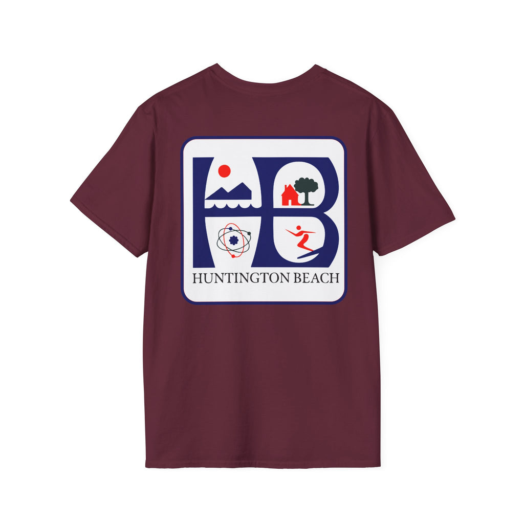 Huntington Beach Retro Logo T-Shirt — HB Surf & Sunset Tee (printed 3 side)