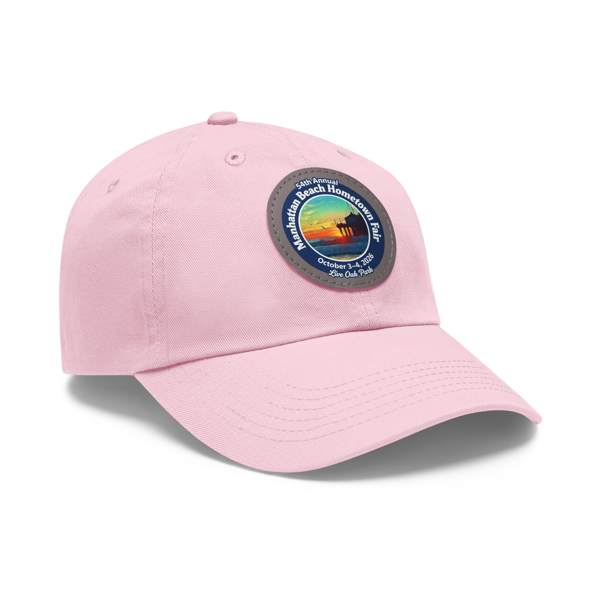 Manhattan Beach Hometown Fair 2026  Beach  Live Oak Park Annual Festival Round Leather Patch Hat