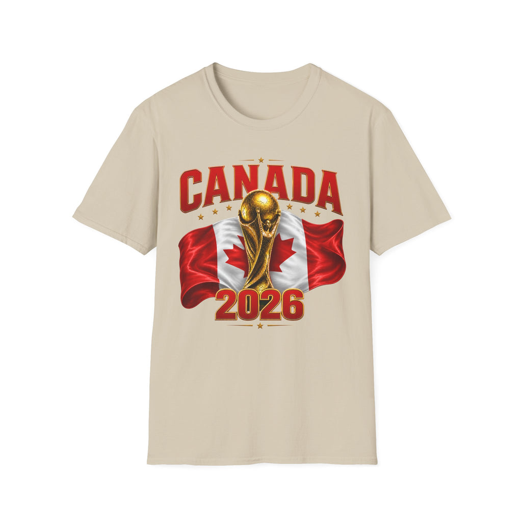 Canada 2026 World Cup T-Shirt — Canadian Soccer Fan Tee with Trophy & Flag