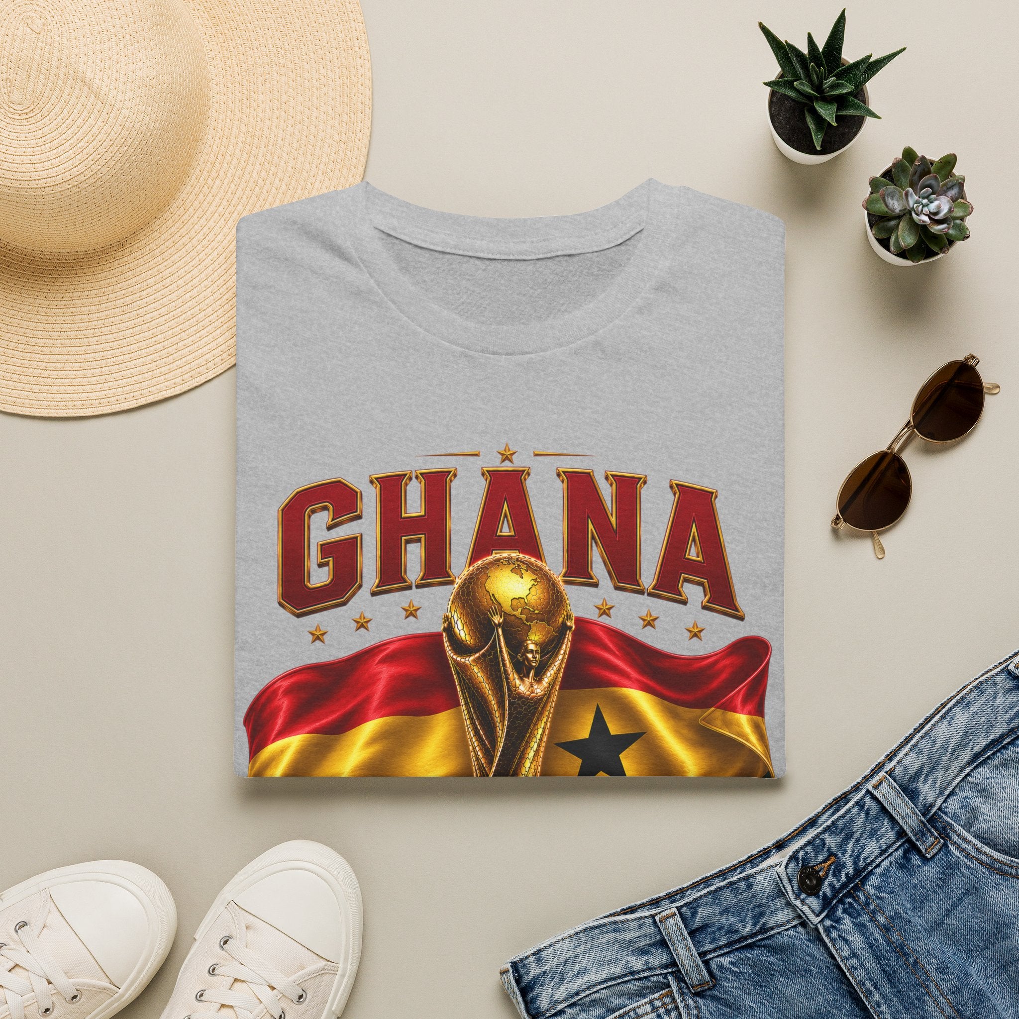 Ghana 2026 World Cup T-Shirt — Flag & Trophy Football Fan Tee