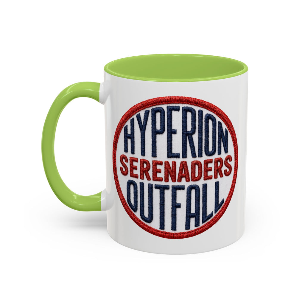 Accent Coffee Mug — "Hyperion Serenaders Outfall" Retro Patch Ceramic Mug (11/15oz)