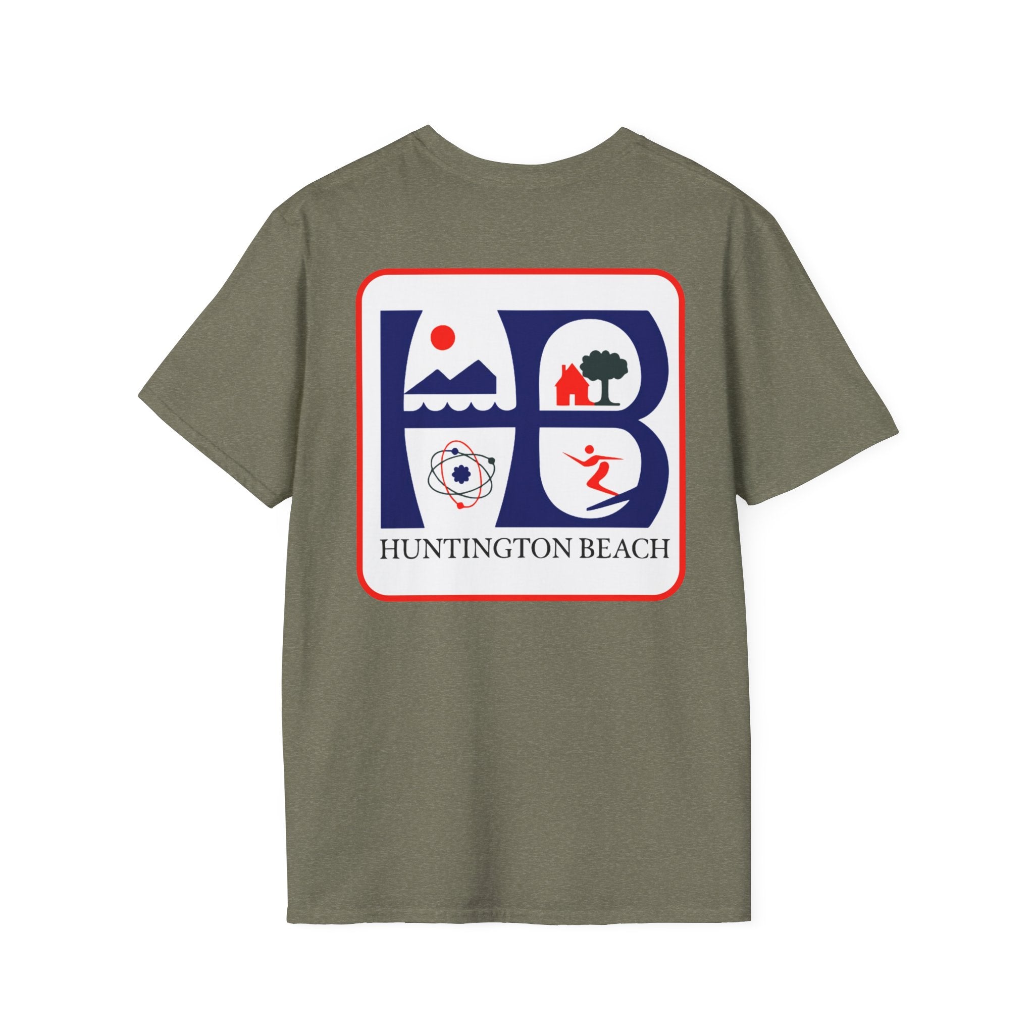 Huntington Beach Retro HB Logo T-Shirt  (printed 3 places)