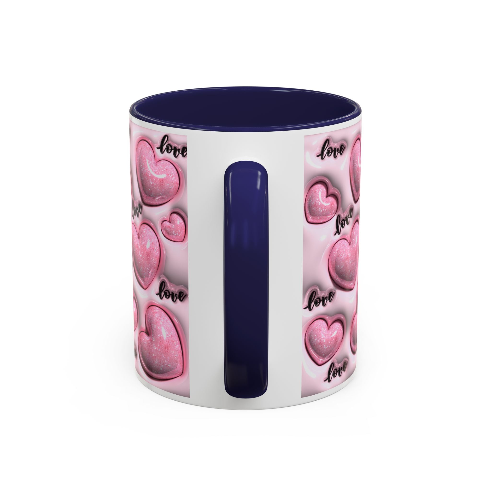 Pink Heart Pattern love Mug | Accent Coffee Mug 11oz 15oz