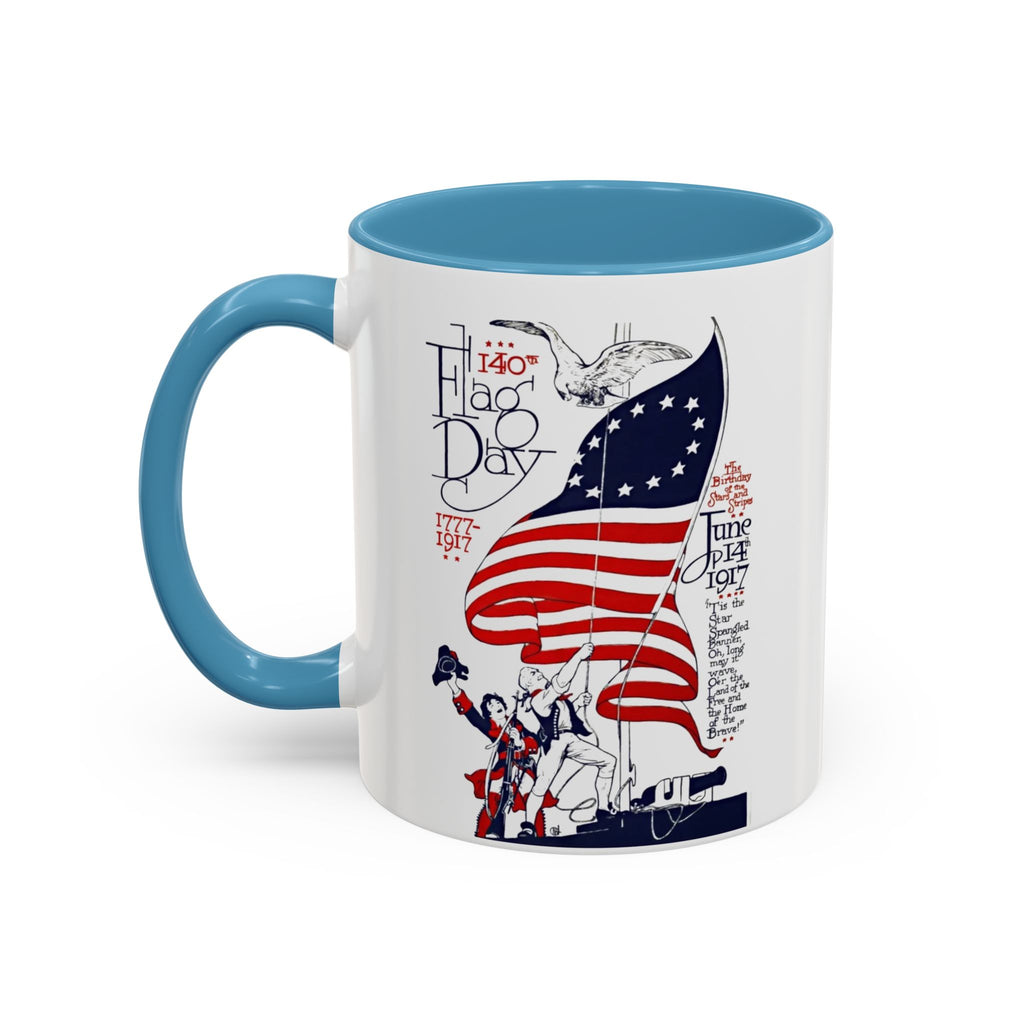 Flag Day Illustration Original Artwork 1917  Mug | American Flag Sailors Accent Coffee Mug