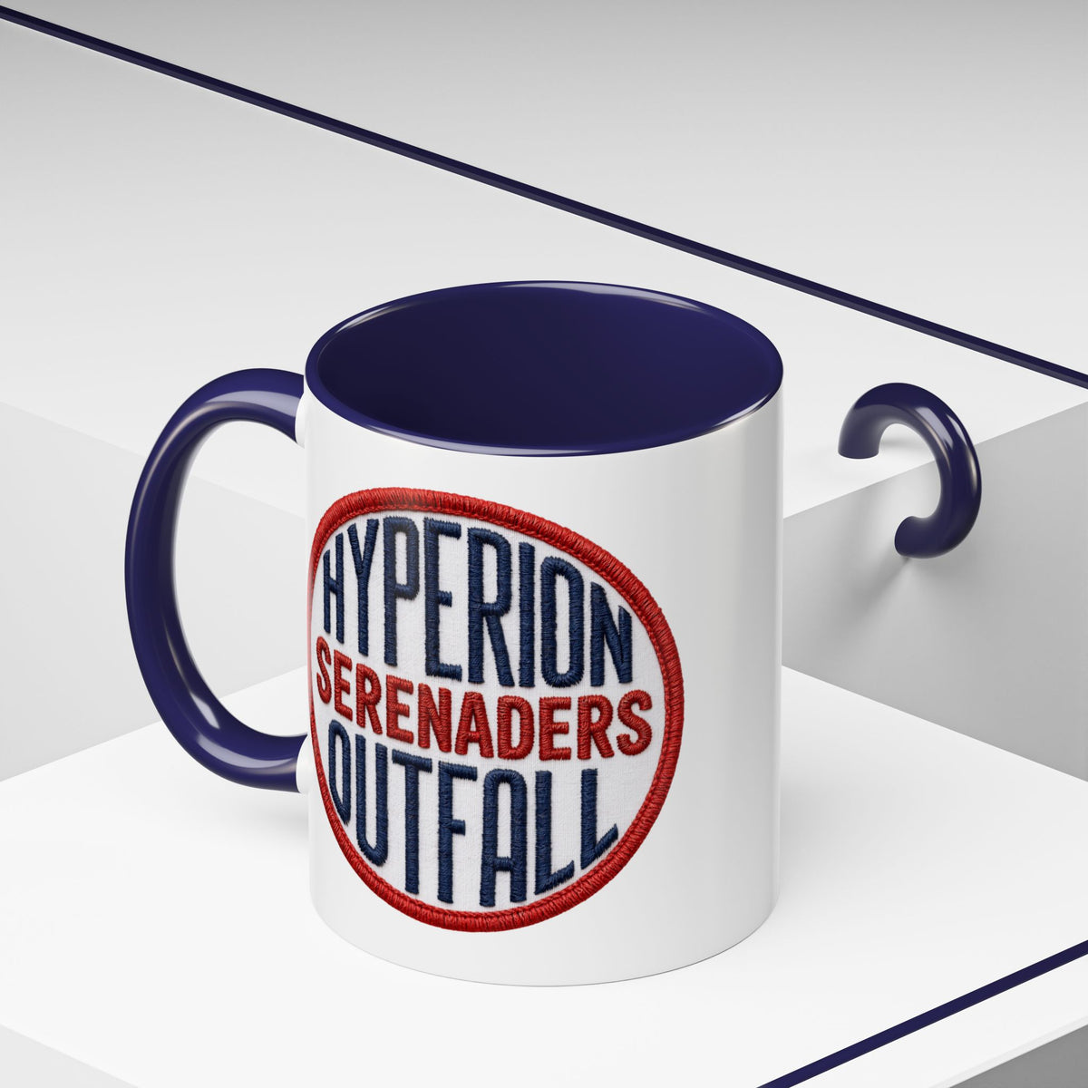 Accent Coffee Mug — "Hyperion Serenaders Outfall" Retro Patch Ceramic Mug (11/15oz)