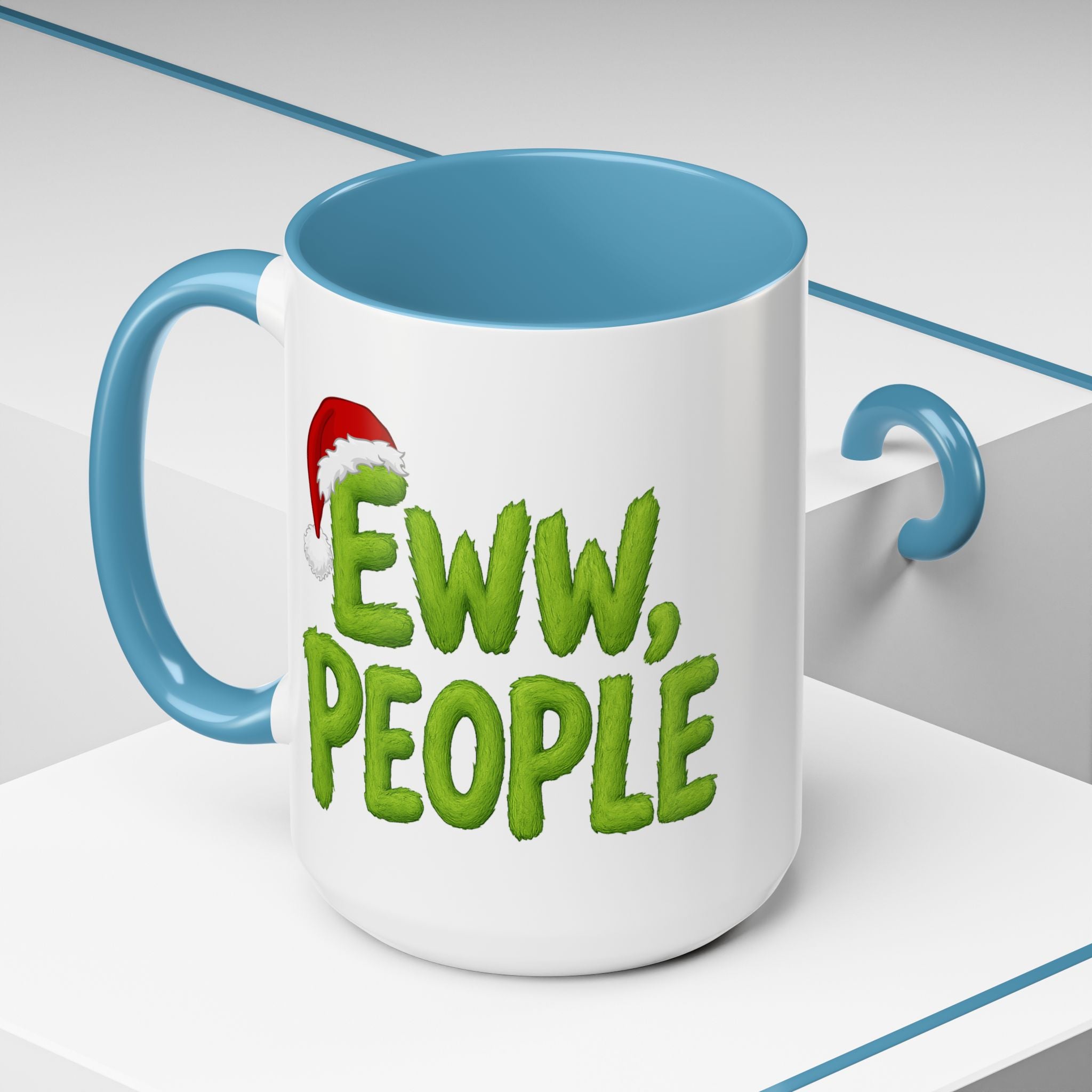 Eww People mug | Accent coffee mug, holiday Santa hat design