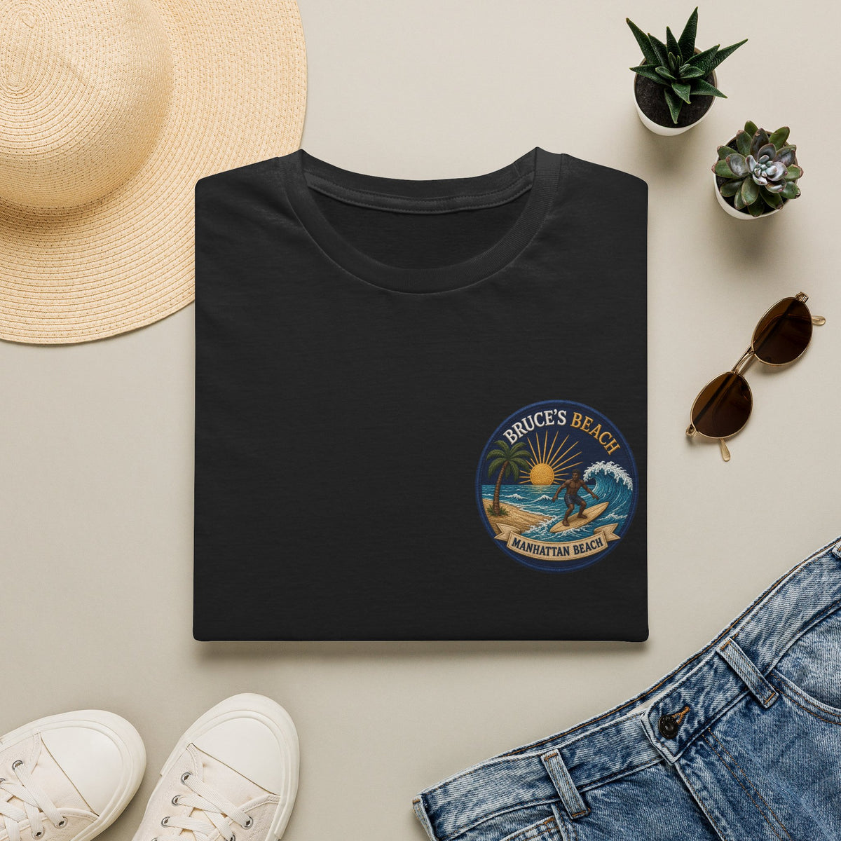 Bruce's Beach Manhattan Beach Surf Patch T-Shirt