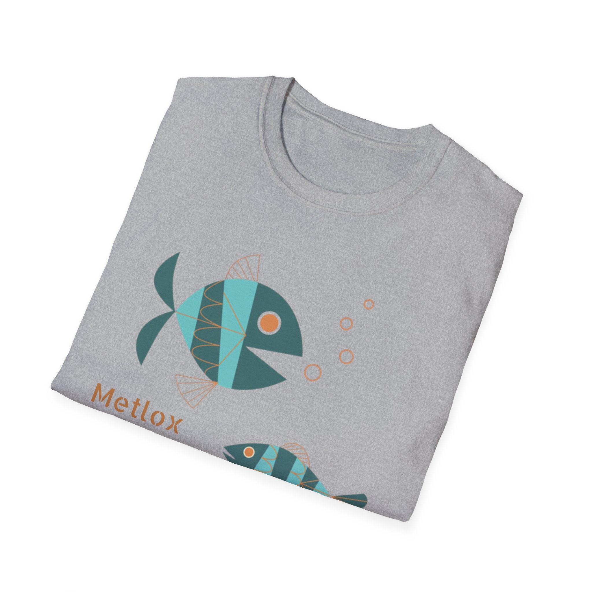 Metlox Pottery Fish Trio T-Shirt | Minimal Ocean Illustration