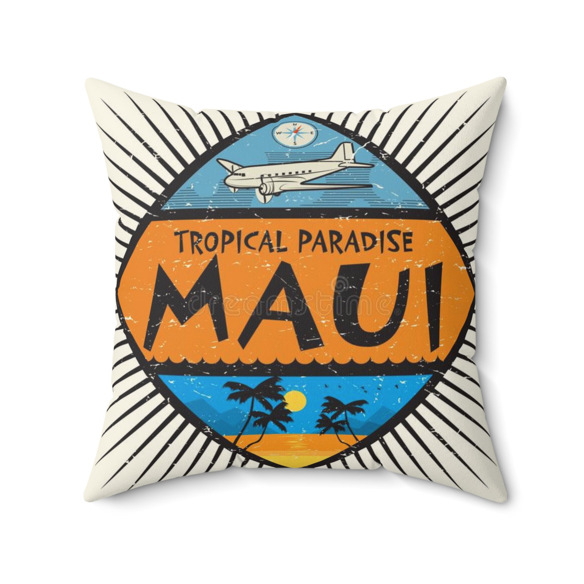 MAUI HAWAII - Faux Suede Square Pillow