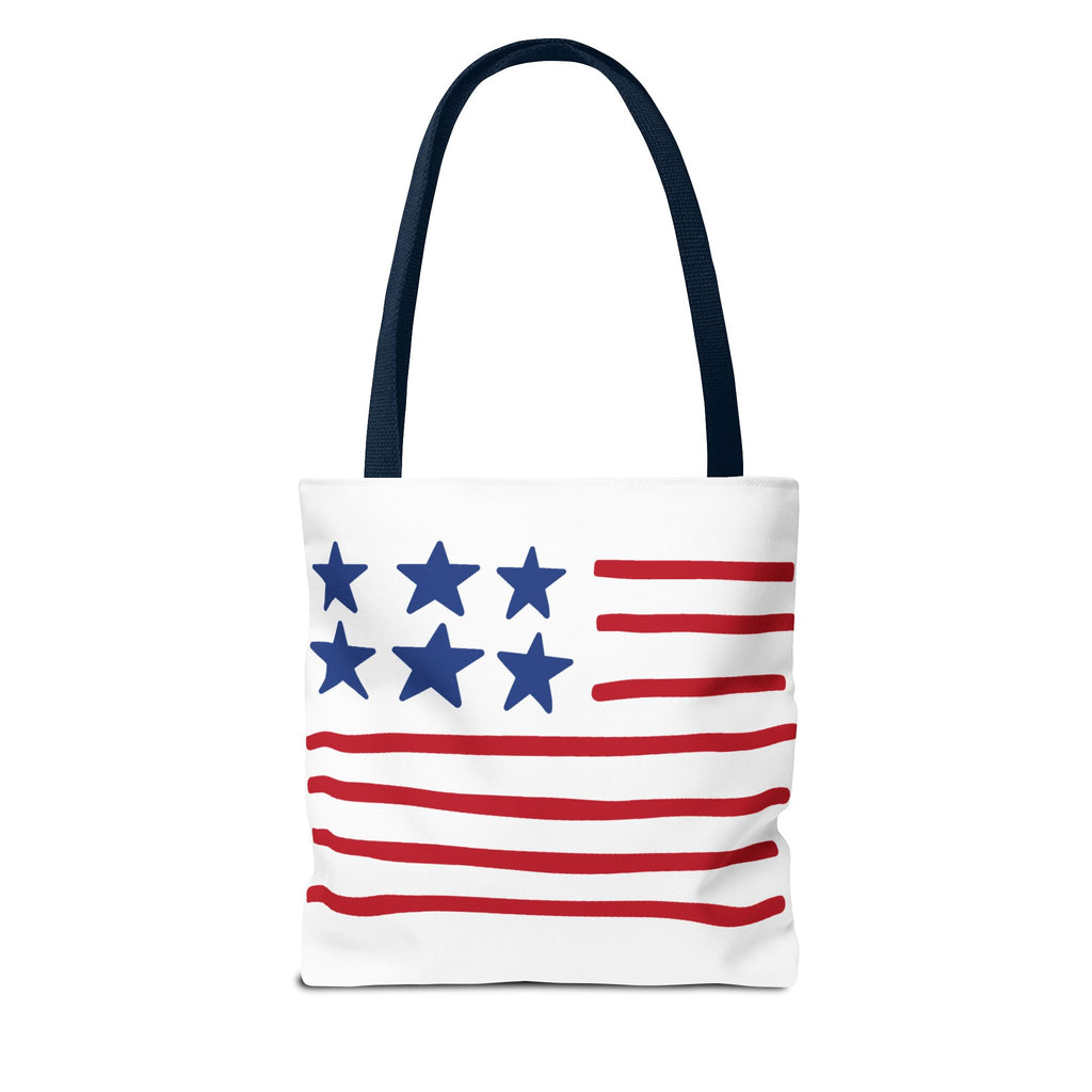 American Flag Stars & Stripes Tote Bag — Patriotic Canvas Beach Grocery Bag