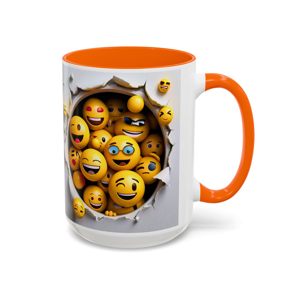 Emoji Explosion Coffee Mug | Accent Inner & Handle Color, 11oz 15oz
