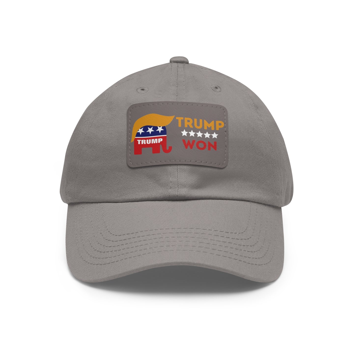 Trump Won Mom and Dad Hat with Leather Patch (Rectangle)