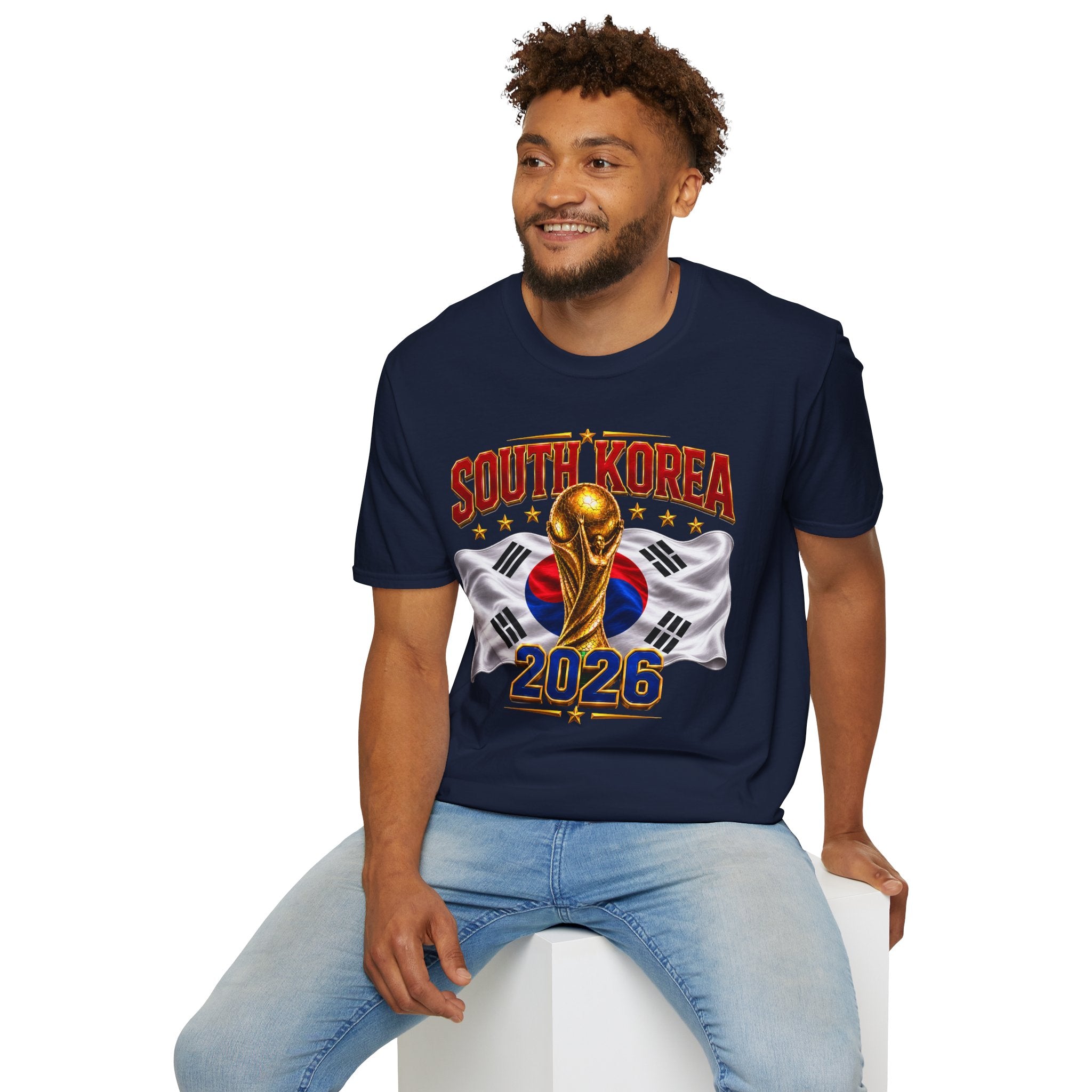 South Korea 2026 Soccer World Cup T-Shirt — Korean Flag & Trophy Football Fan Tee