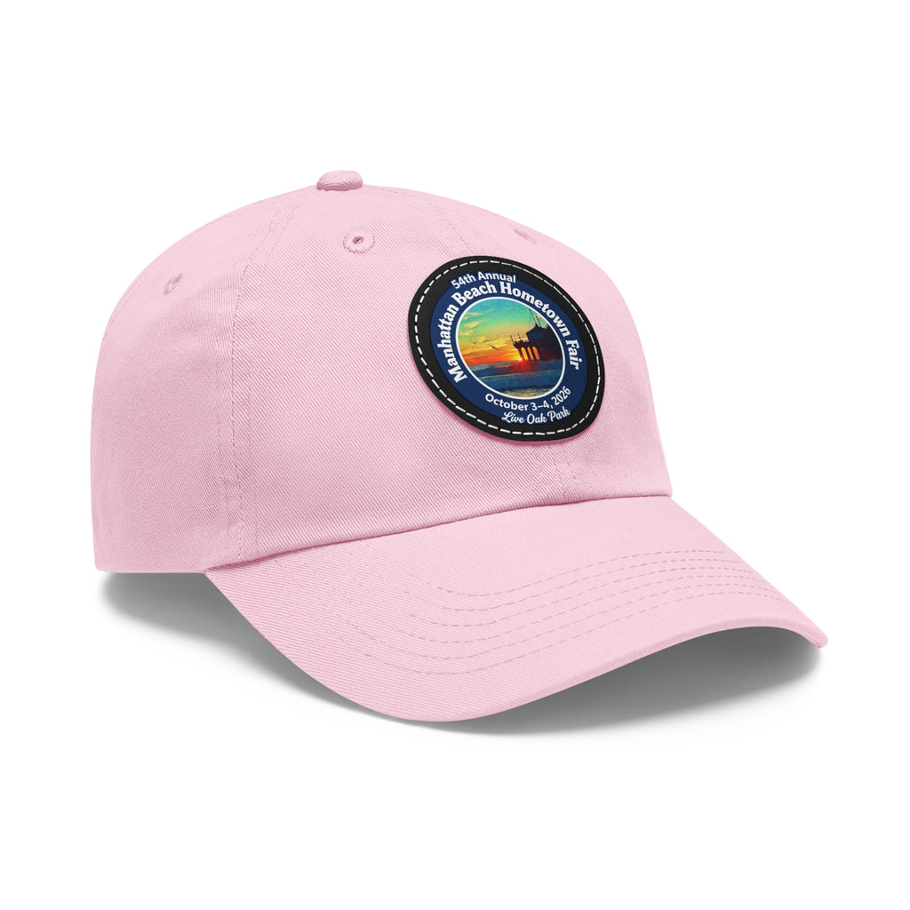 Manhattan Beach Hometown Fair 2026  Beach  Live Oak Park Annual Festival Round Leather Patch Hat