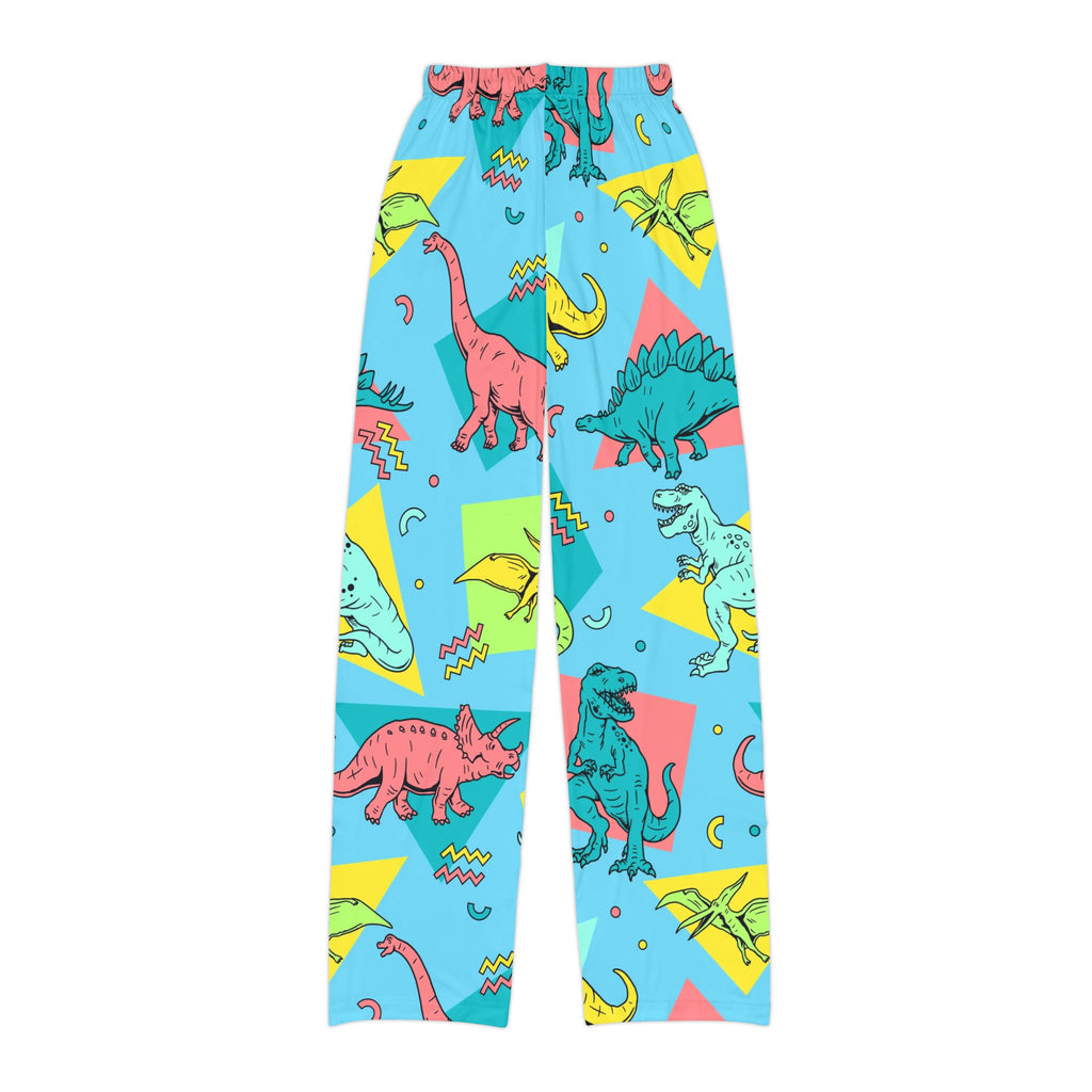 Retro Neon Dinosaur Pattern Kids Lounge Pants | AOP