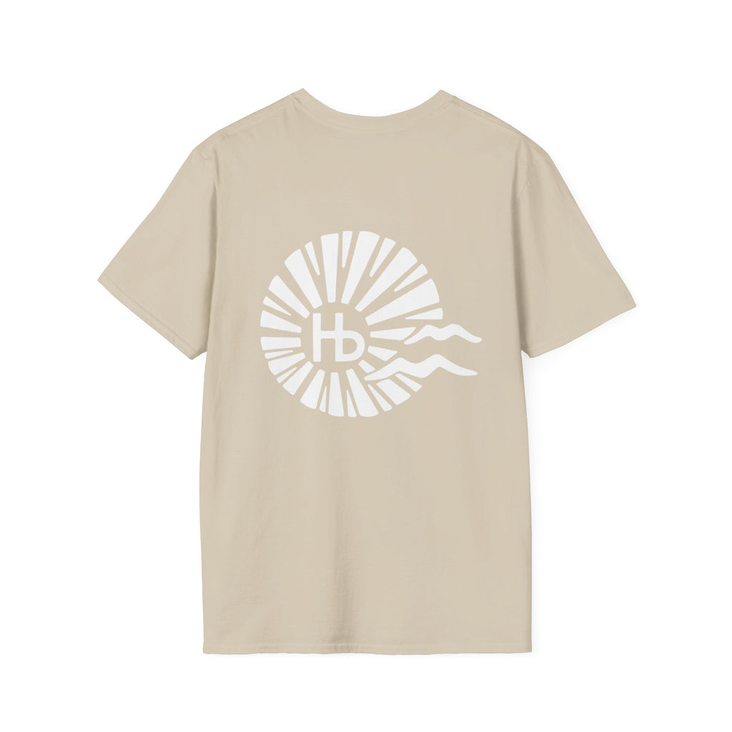 Hermosa Beach Sunburst Wave T-Shirt (printed front back neck) | Hb Minimal Logo Tee