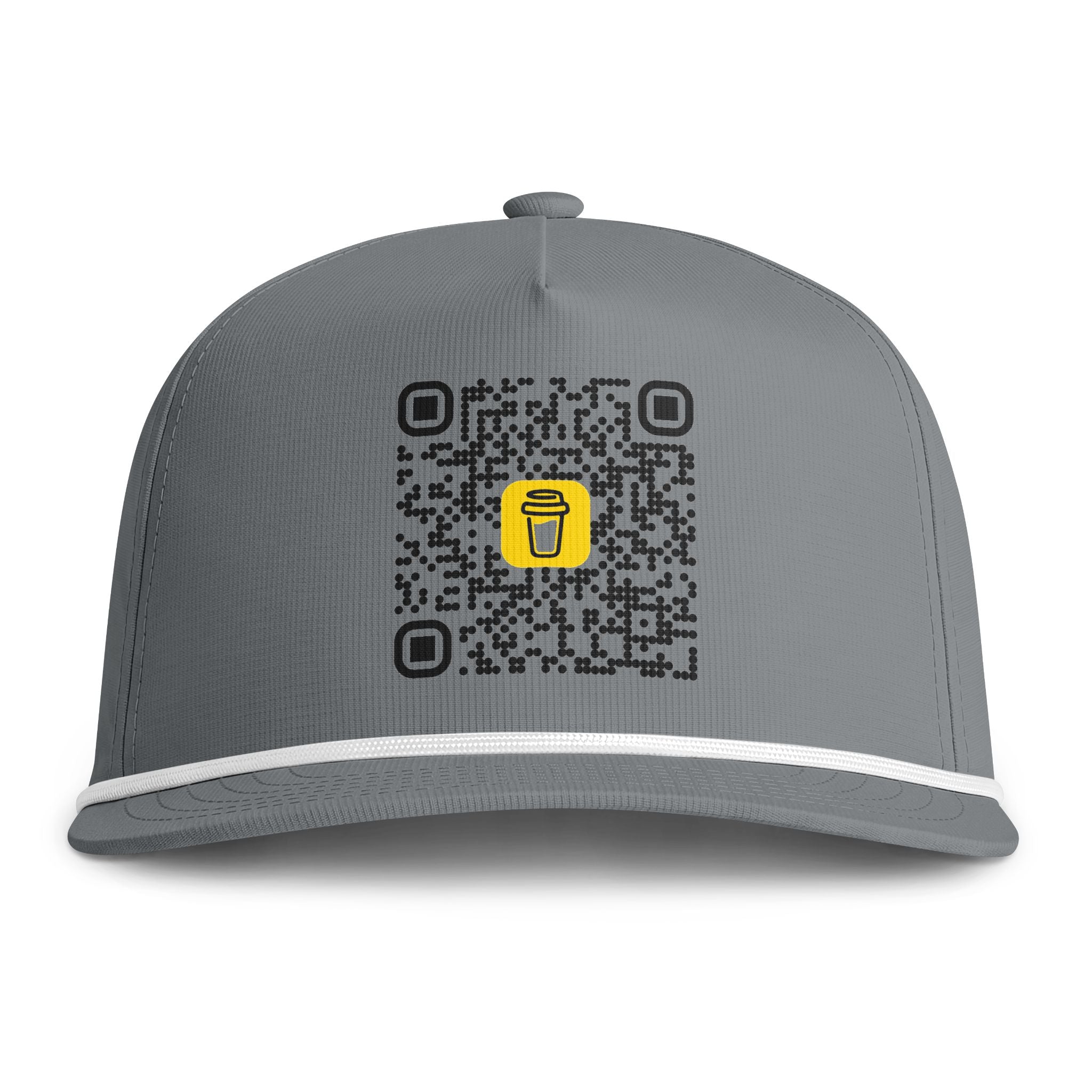 QR Code Cap with Coffee Icon – Sunwashed Rope Hat