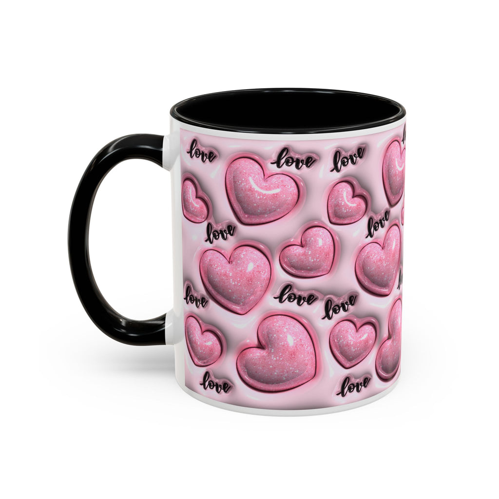 Pink Heart Pattern love Mug | Accent Coffee Mug 11oz 15oz