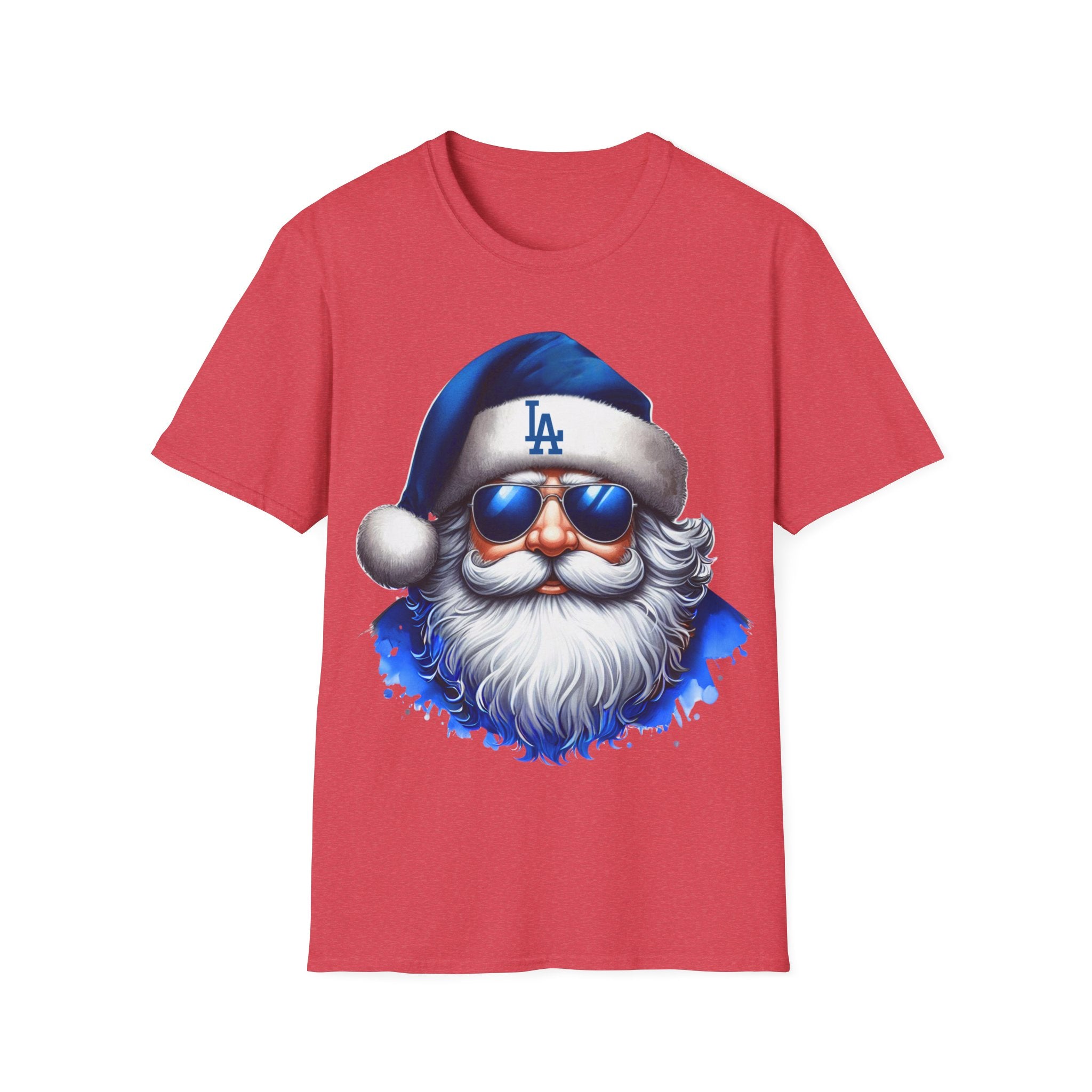 Blue Los Angeles Doyers Santa Tee | Santa Hat Graphic T-Shirt #Doyers
