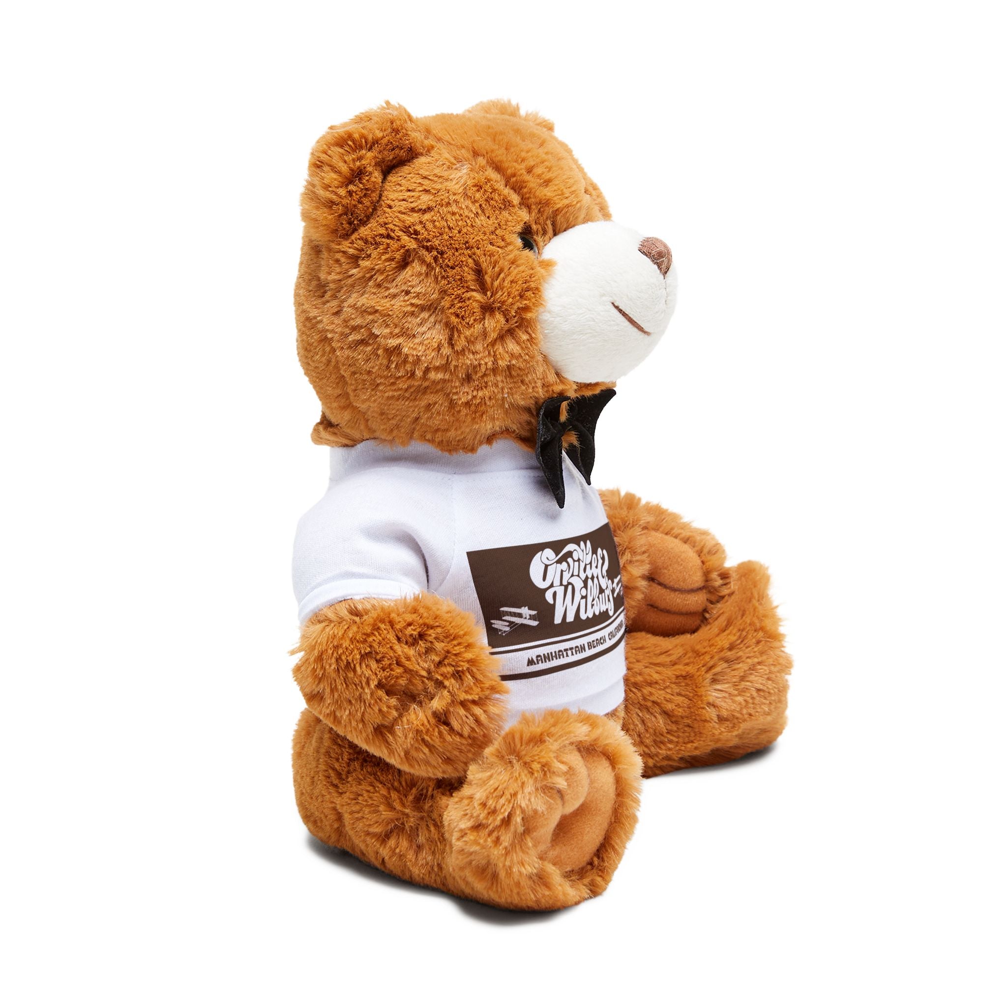 Orville and Wilburs Manhattan Beach IYKYK Teddy Bear with T-Shirt Plush Toy | Bow Tie, Graphic Tee